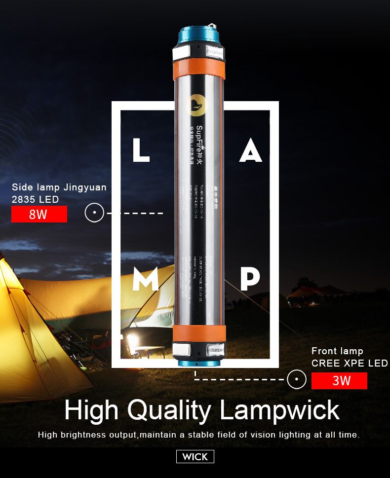 Lampe de camping pour lampe de poche multifonctionnelle T5 