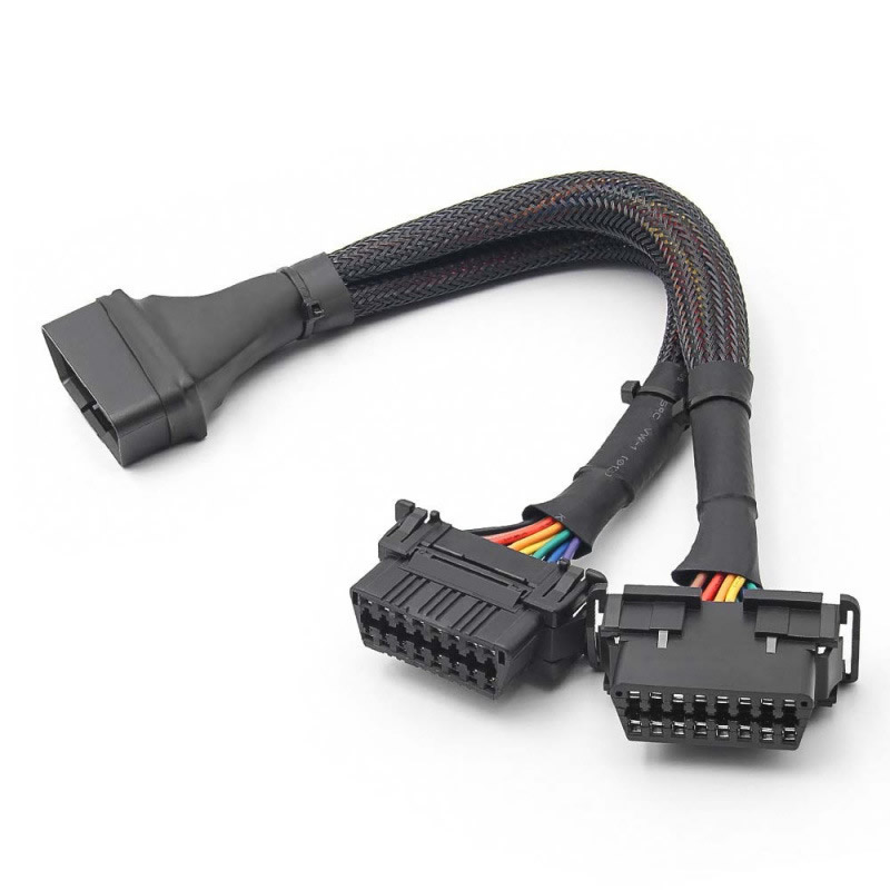 Câble Adaptateur OBD2 Splitter 16 Broches – Extension 1x Mâle et 2x Femelle, 30 cm