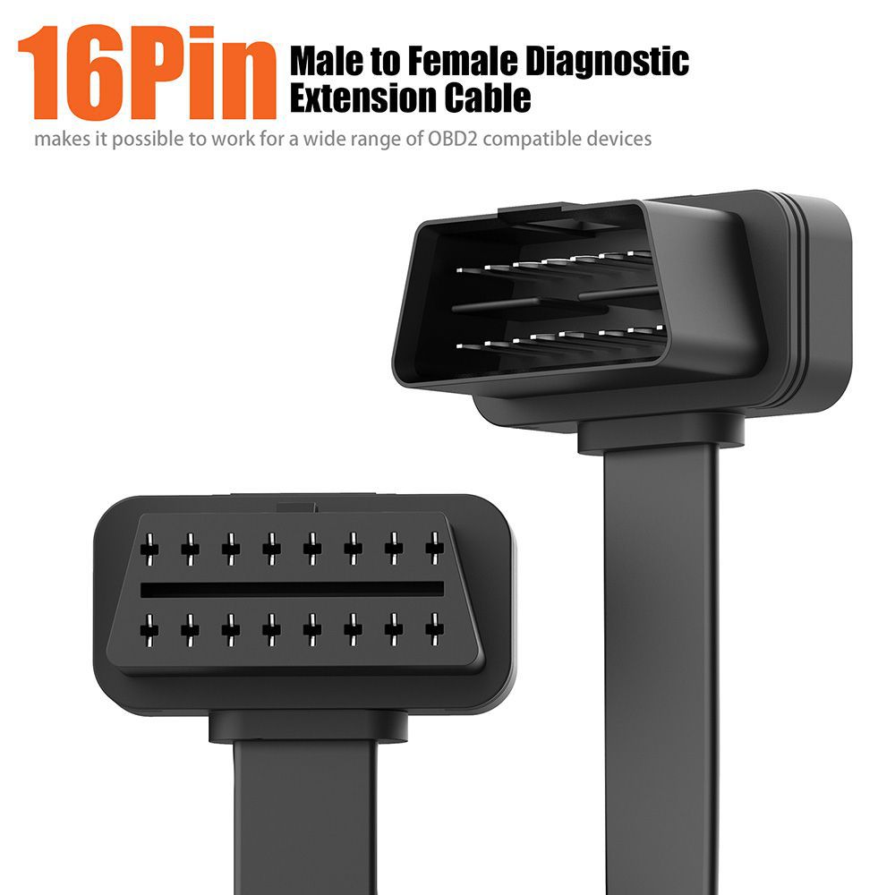OBD2 obd - II convertisseur de câbles plats de 16 pins à un lecteur Bluetooth WIFI - elm327 de câbles diagnostiqués féminins