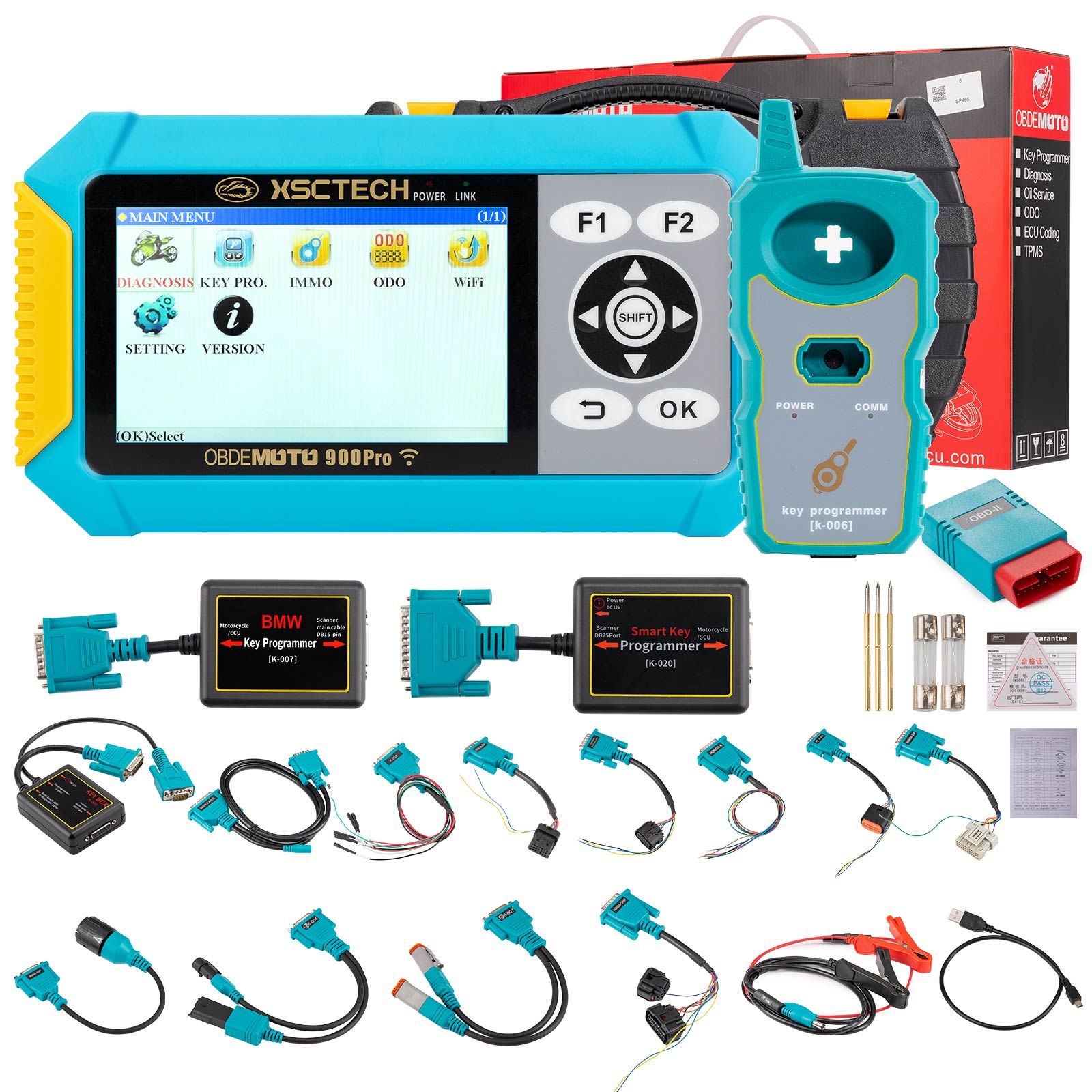 OBDEMOTO 900PRO Motocycle Scanner Support Diagnostic Key Correspondance et ODO avec BMW Smart Card Key 8A Puce