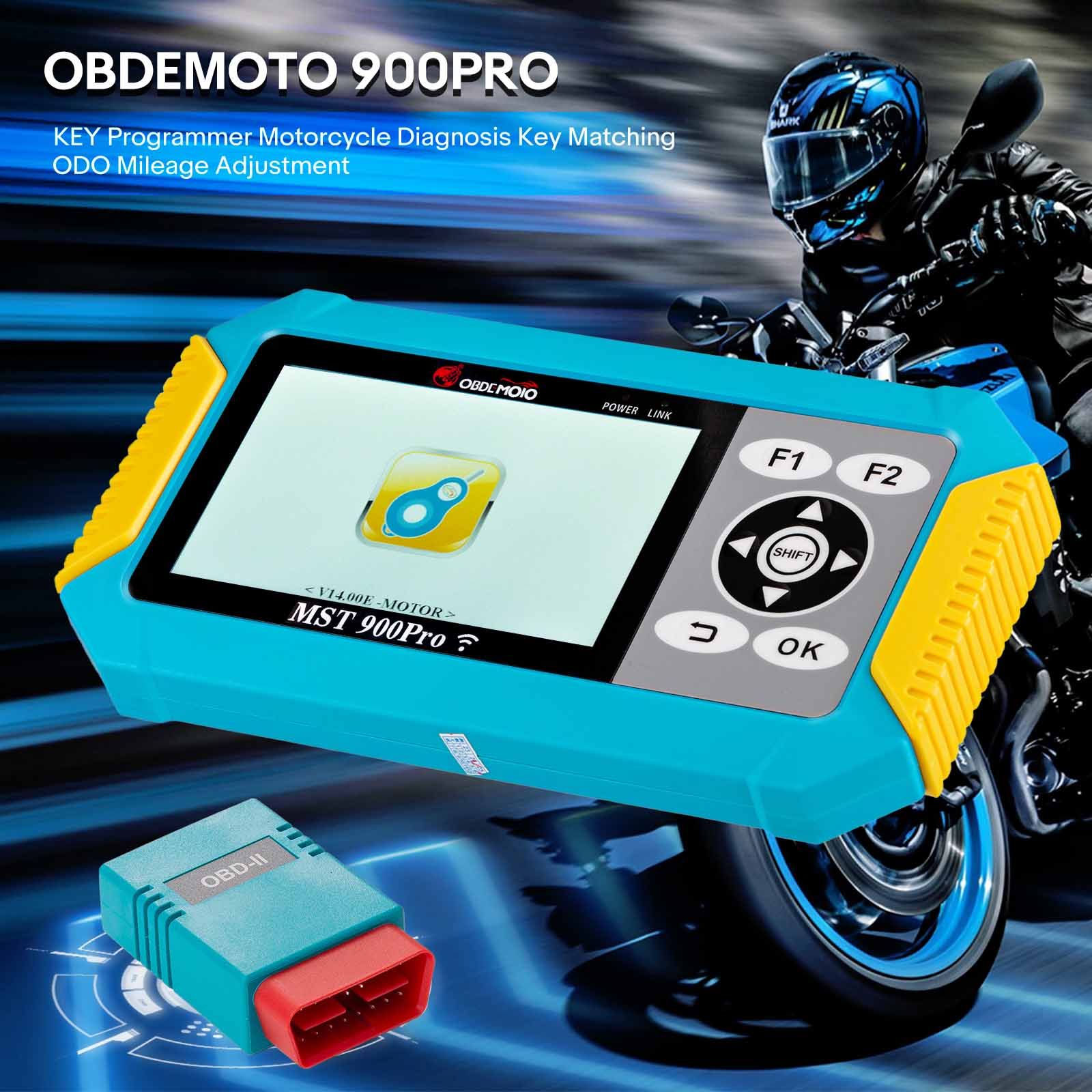 OBDEMOTO 900PRO Motocycle Scanner Support Diagnostic Key Correspondance et ODO avec BMW Smart Card Key 8A Puce