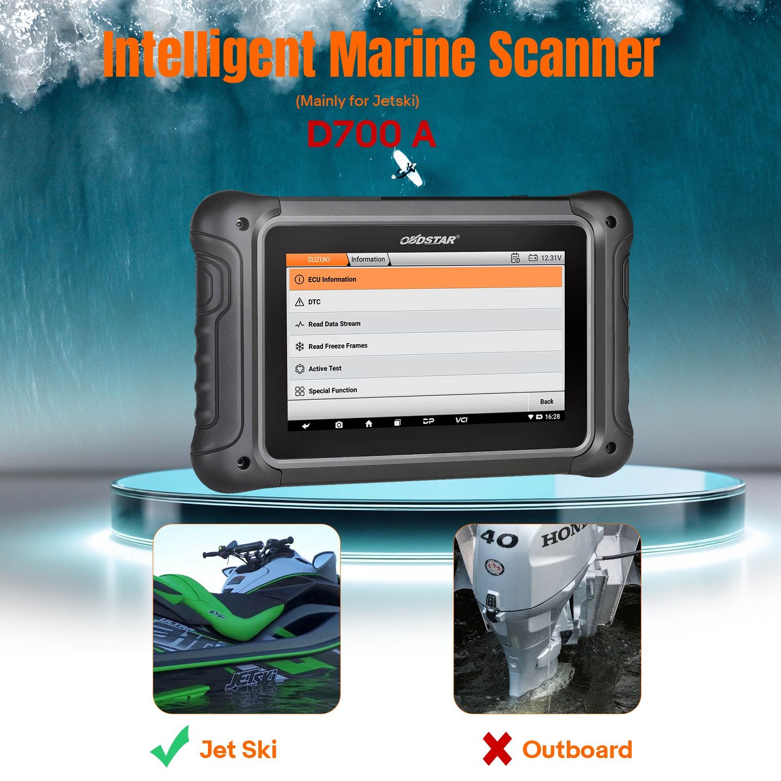 OBDSTAR D700 A pour Jetski Intelligent Marine Scanner Support BRP Honda Kawasaki Yamaha