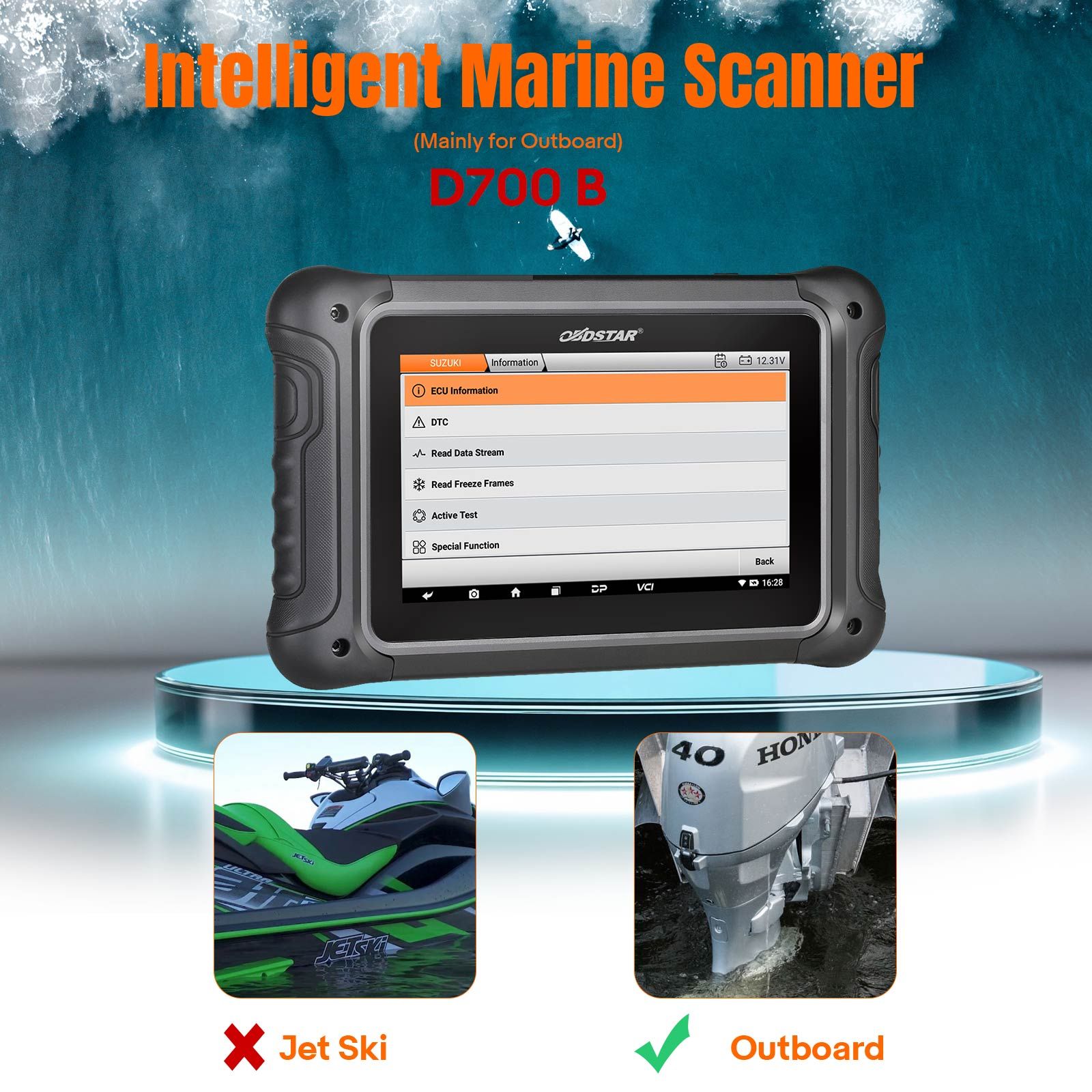 OBDSTAR D700 B pour le scanner marin intelligent extérieur EVINRUDE, HIDEA, HONDA, JOHNSON, MARINER, MERCURY, PARSUN, SELVA, SEVEN, SUZUKI, TOHATSU, YAMAHA