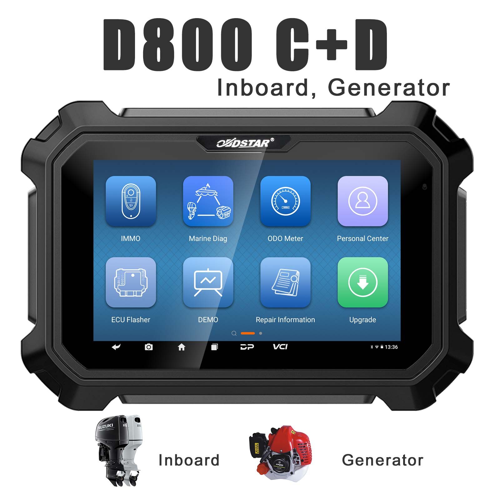 Configuration OBDSTAR D800 C + D pour le diagnostic intelligent de marine/jet ski/hors bord/à bord/générateur