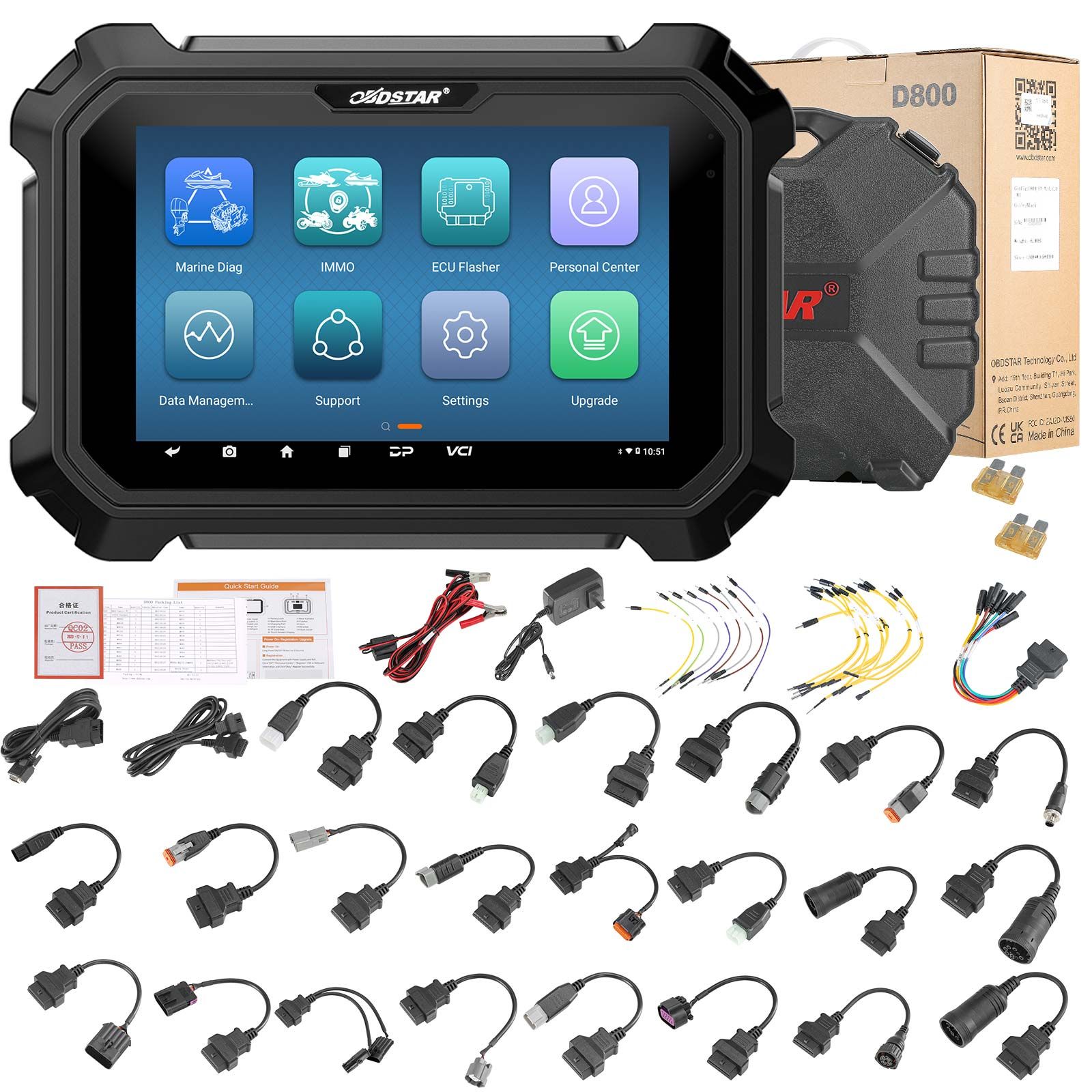 2025 OBDSTAR D800 A + B + C + D Outil de diagnostic marin de configuration complète pour le générateur de jet ski / hors bord / à bord