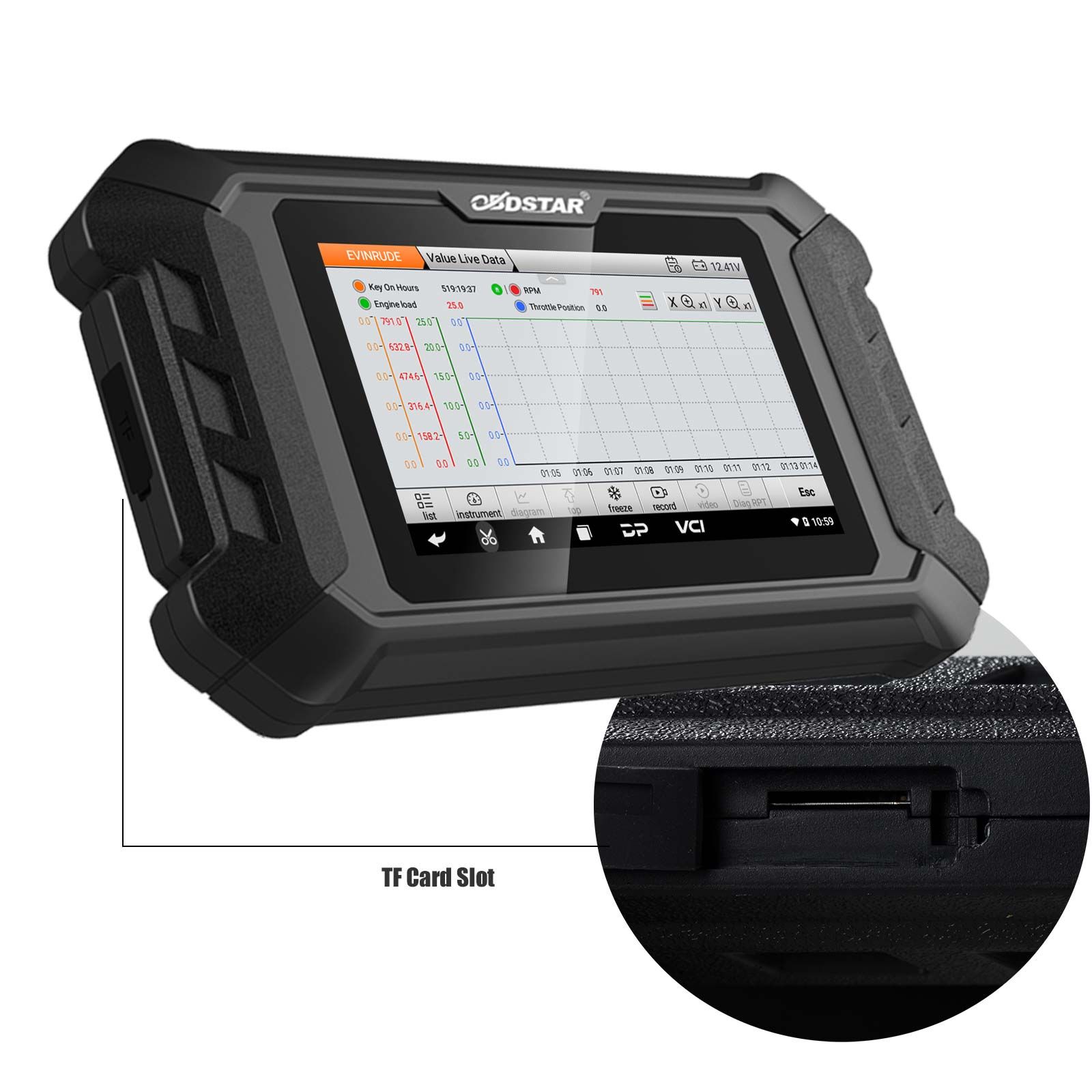 OBDSTAR ISCAN pour le support du scanner de diagnostic marin EVINRUDE 40 EFI 4 courses, 50 EFI 4 courses, 70 EFI 4 courses, modèles hors bord de la série G2