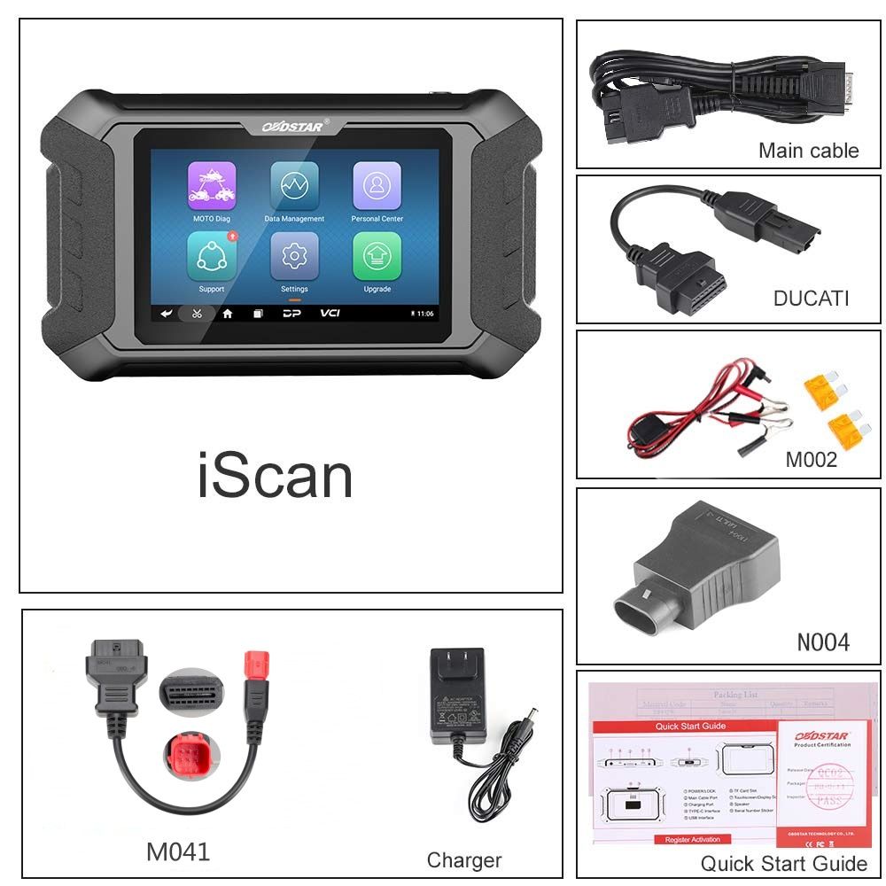 OBDSTAR iScan pour l'outil de diagnostic de moto DUCATI avec le diagnostic de support de câble M041 et la programmation clé et l'étalonnage de l'odomètre