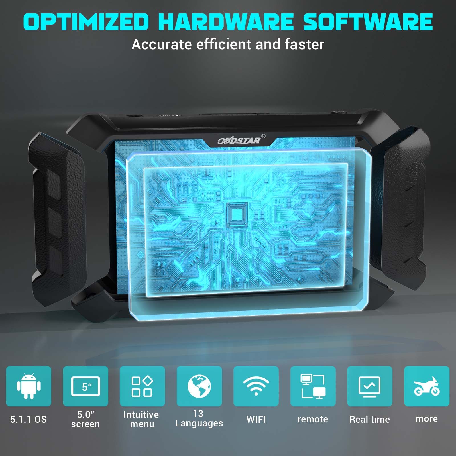 Scanner de tablette portable d'outil de diagnostic intelligent de moto OBDSTAR ISCAN URAL