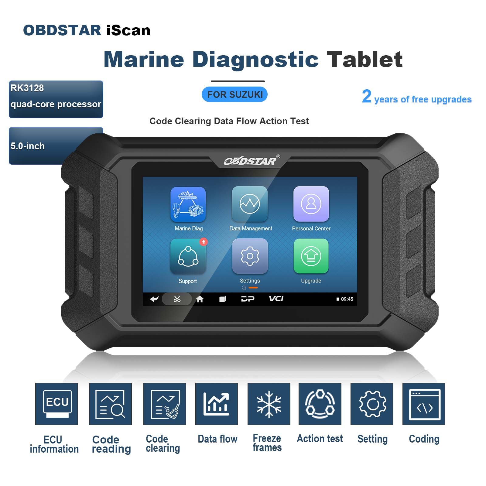 OBDSTAR iScan pour SUZUKI Marine Diagnostic Tablet Code Reading Code Clearing Data Flow Action Test pour 1998 -2022 SUZUKI Outboard Models
