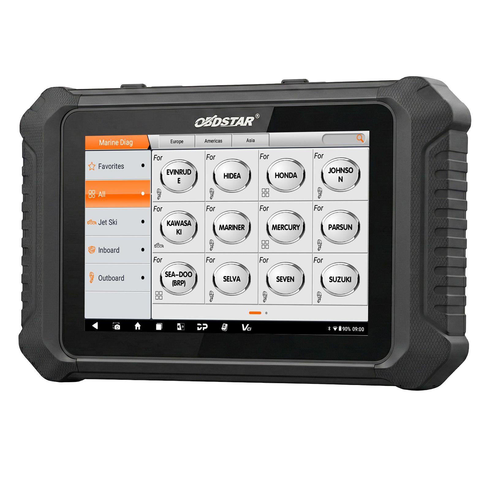 OBDSTAR Marine Master pour jet ski / hors bord / à bord / générateur, lire / effacer le code, flux de données, cadres de gel, essai d'action