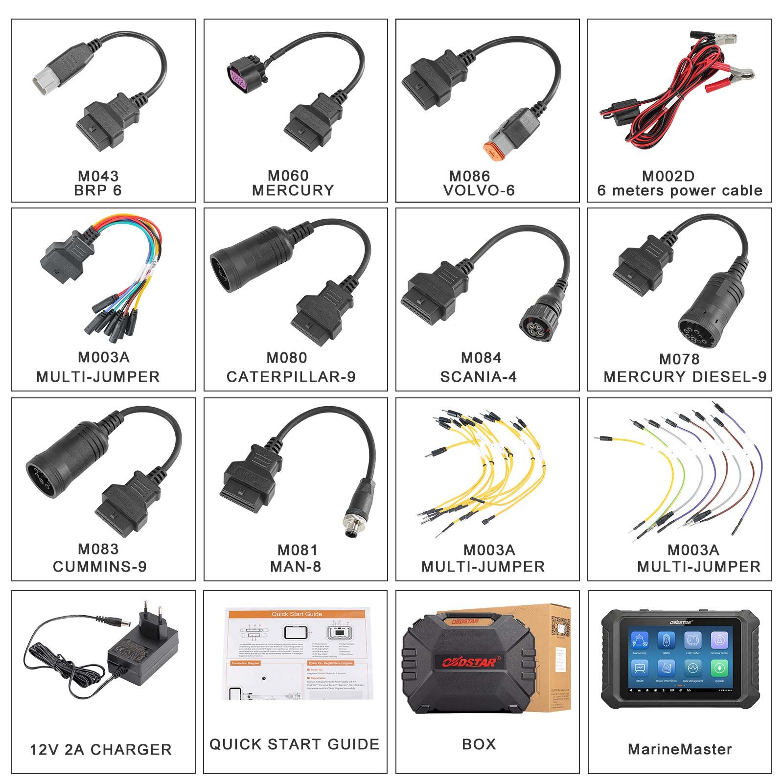 OBDSTAR Marine Master pour jet ski / hors bord / à bord / générateur, lire / effacer le code, flux de données, cadres de gel, essai d'action