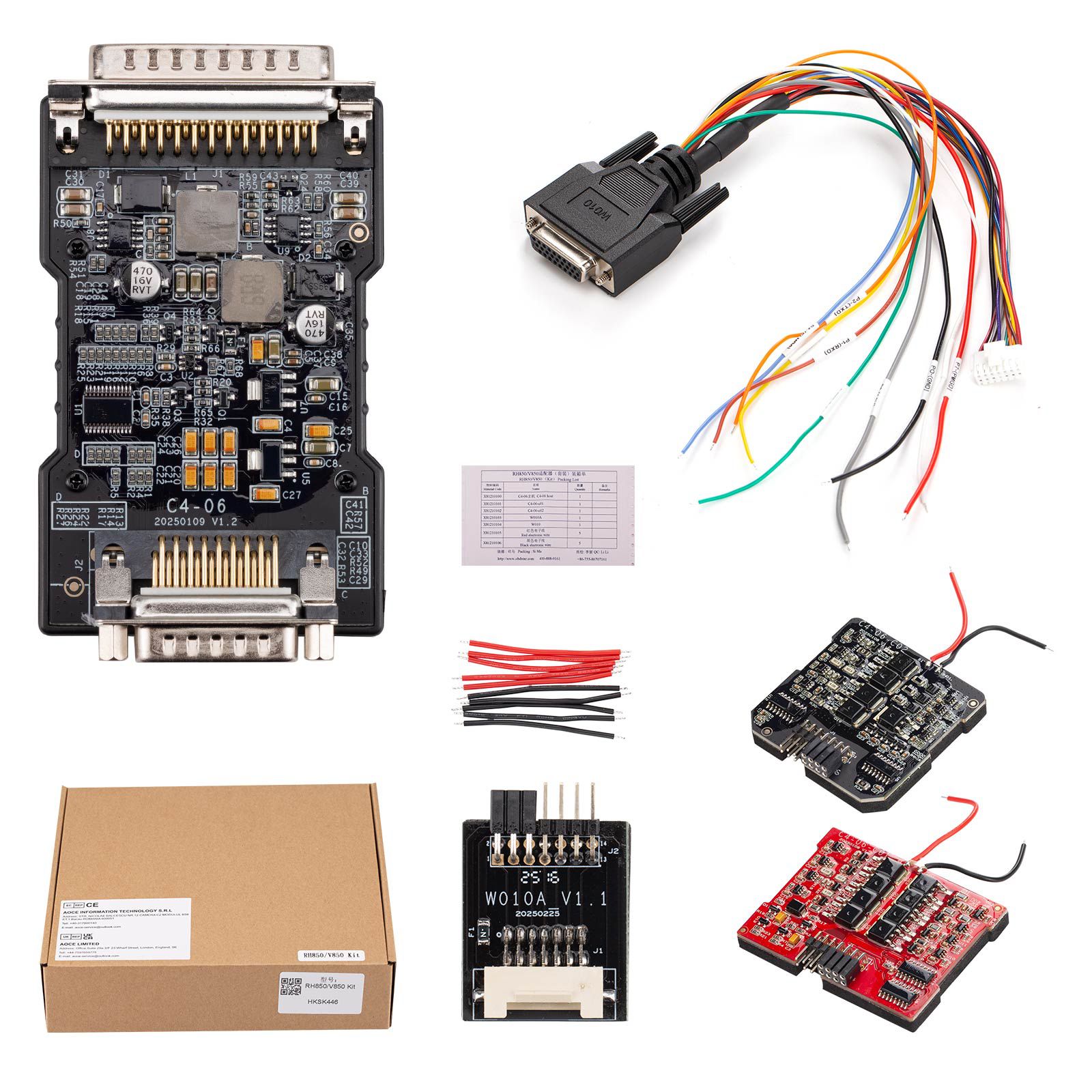 2025 Nouveau OBDSTAR MQB toutes les clés perdues RH850/V850 Kit d'adaptateur pour la réinitialisation de l'airbag, lecture de données IMMO/code PIN, tableau de bord, BCM, ELV