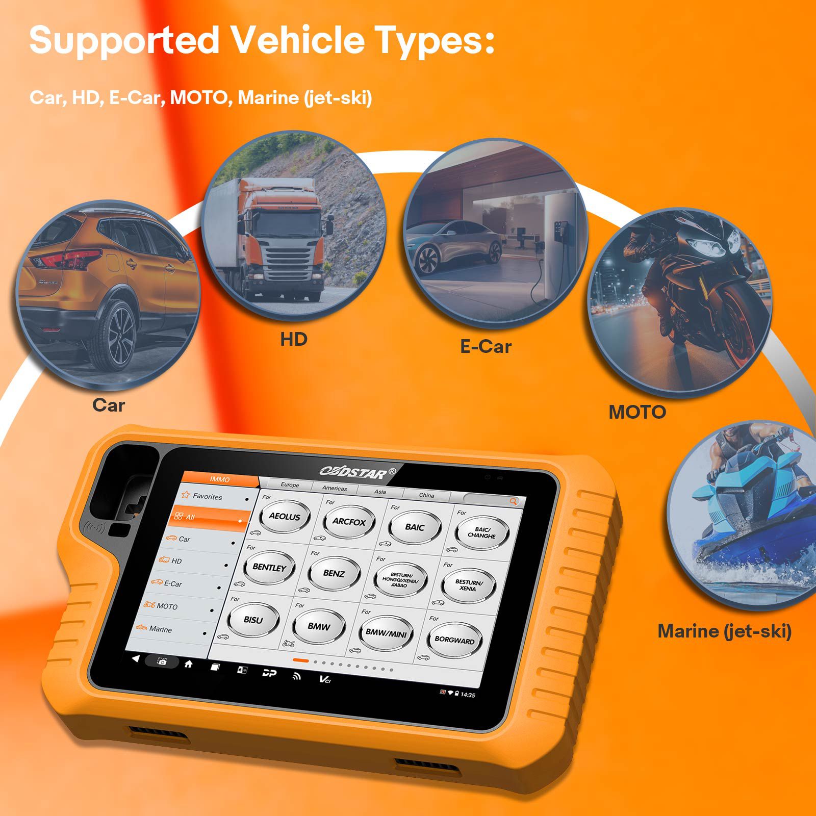 2025 OBDSTAR X300 classique G3 Programmateur clé avec intégré CAN FD DoIP Support Car/HD/E-Car/Motorcycles/Jet Ski Obtenez gratuitement la clé Sim et les adaptateurs de moteur