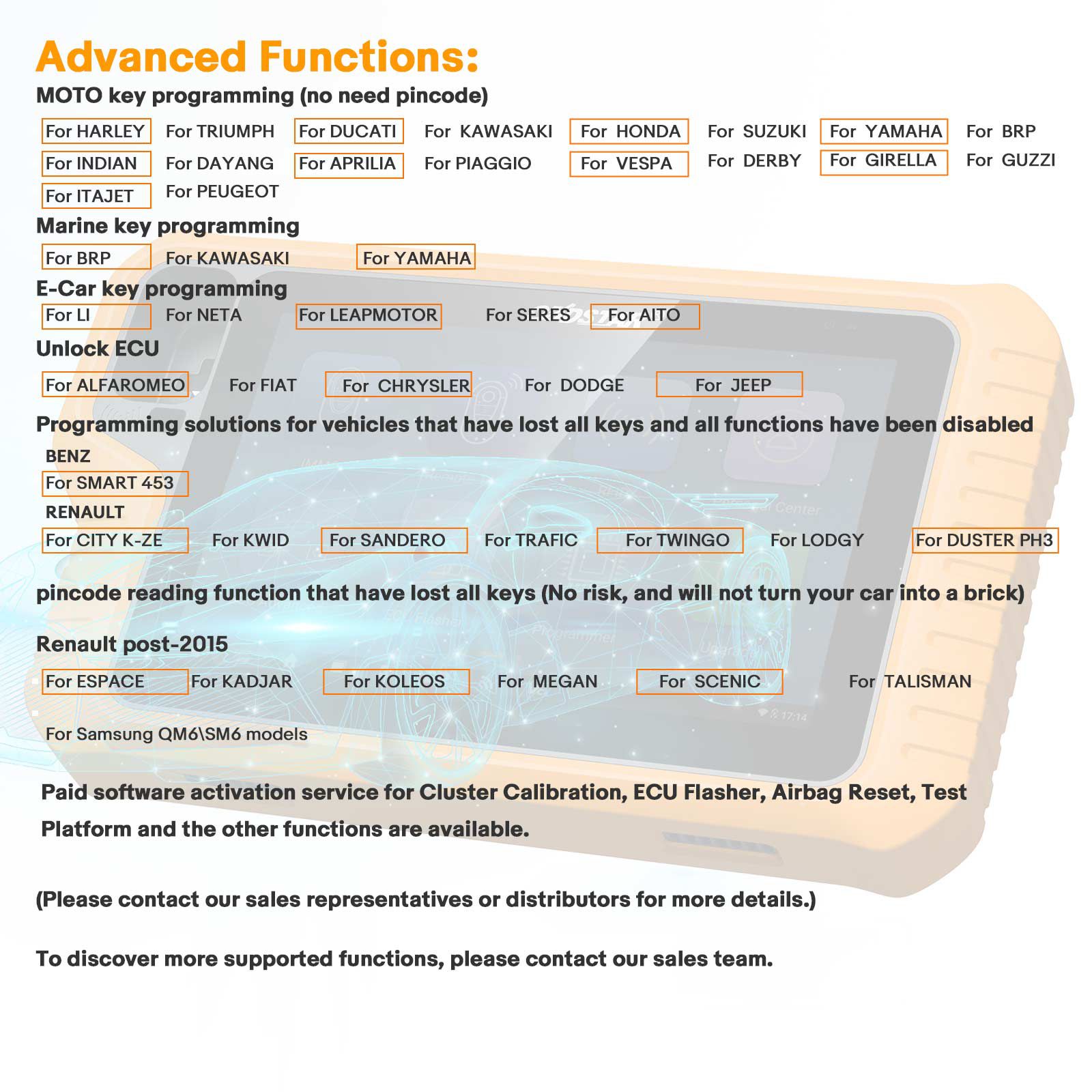 2025 OBDSTAR X300 classique G3 Programmateur clé avec intégré CAN FD DoIP Support Car/HD/E-Car/Motorcycles/Jet Ski Obtenez gratuitement la clé Sim et les adaptateurs de moteur