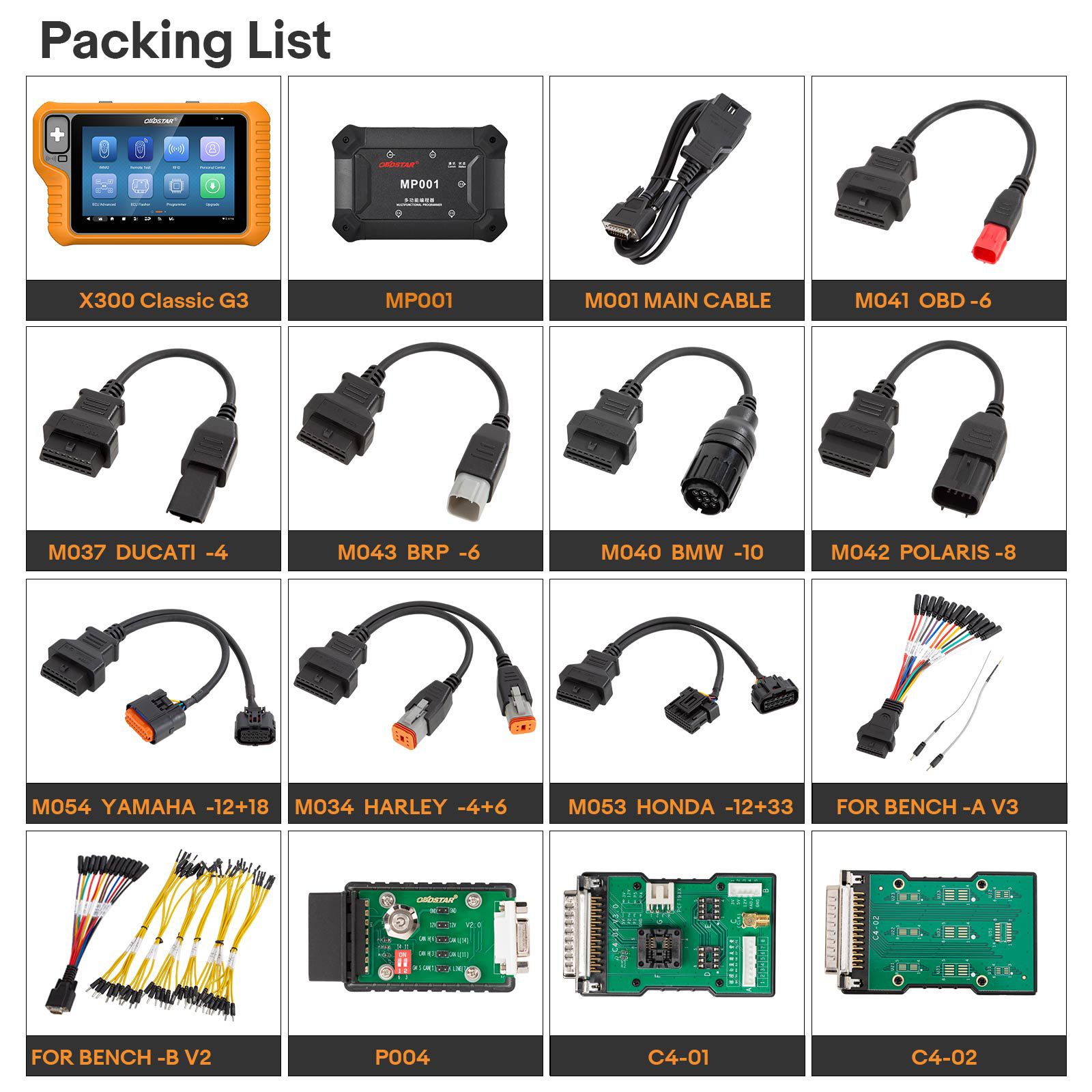 2025 OBDSTAR X300 classique G3 Programmateur clé avec intégré CAN FD DoIP Support Car/HD/E-Car/Motorcycles/Jet Ski Obtenez gratuitement la clé Sim et les adaptateurs de moteur