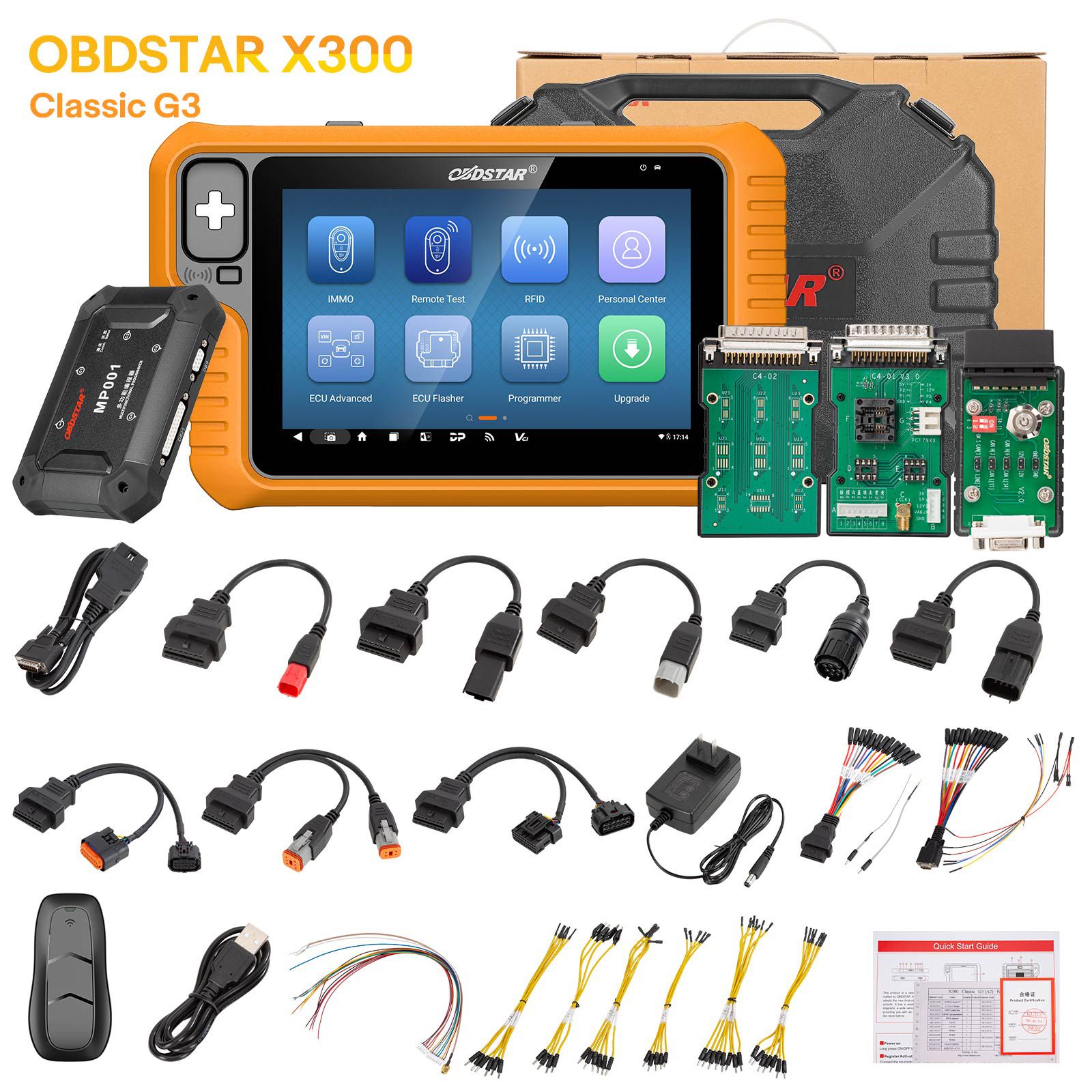 2025 OBDSTAR X300 classique G3 Programmateur clé avec intégré CAN FD DoIP Support Car/HD/E-Car/Motorcycles/Jet Ski Obtenez gratuitement la clé Sim et les adaptateurs de moteur