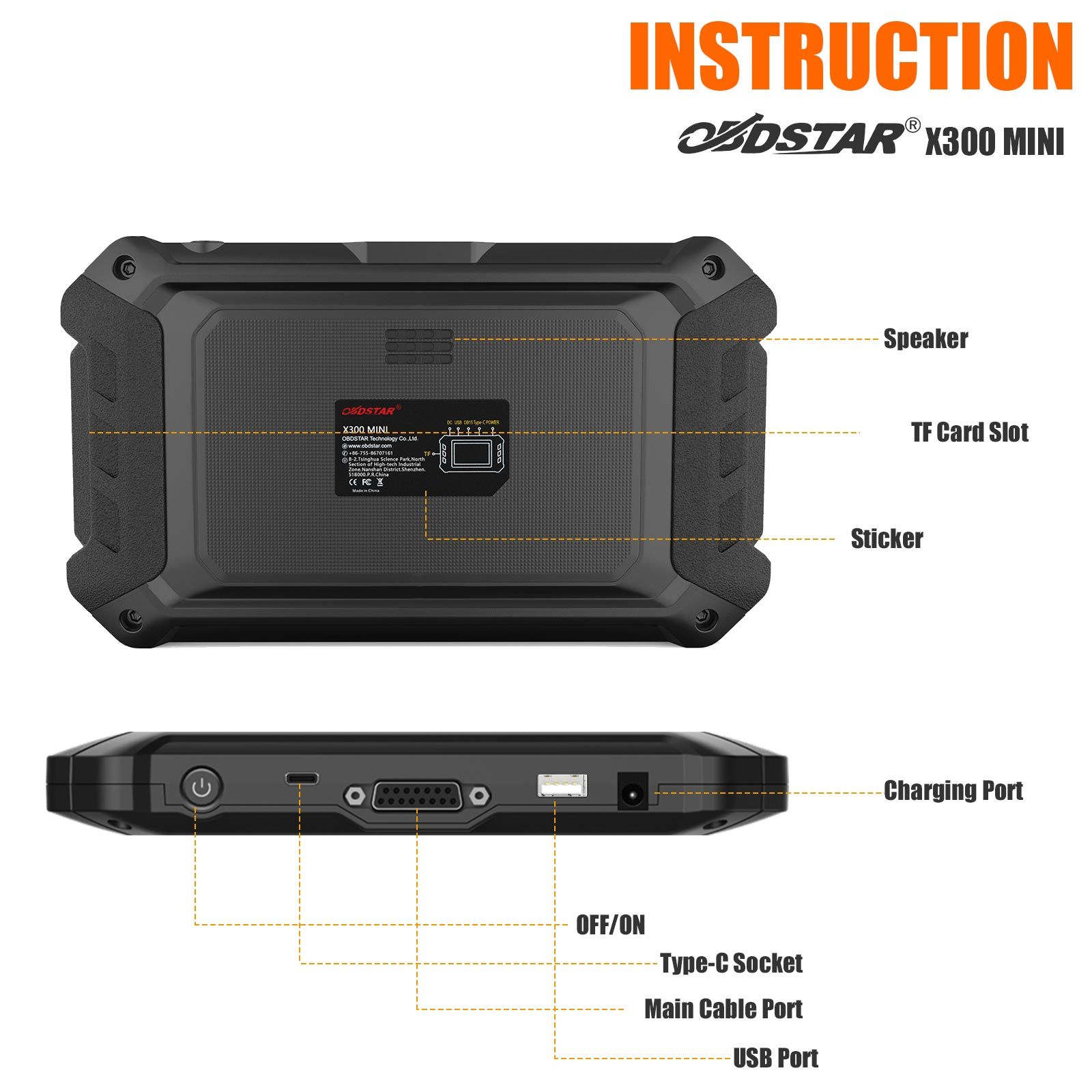 OBDSTAR X300 MINI pour le programmateur clé de Renault/Dacia et l'étalonnage de grappe
