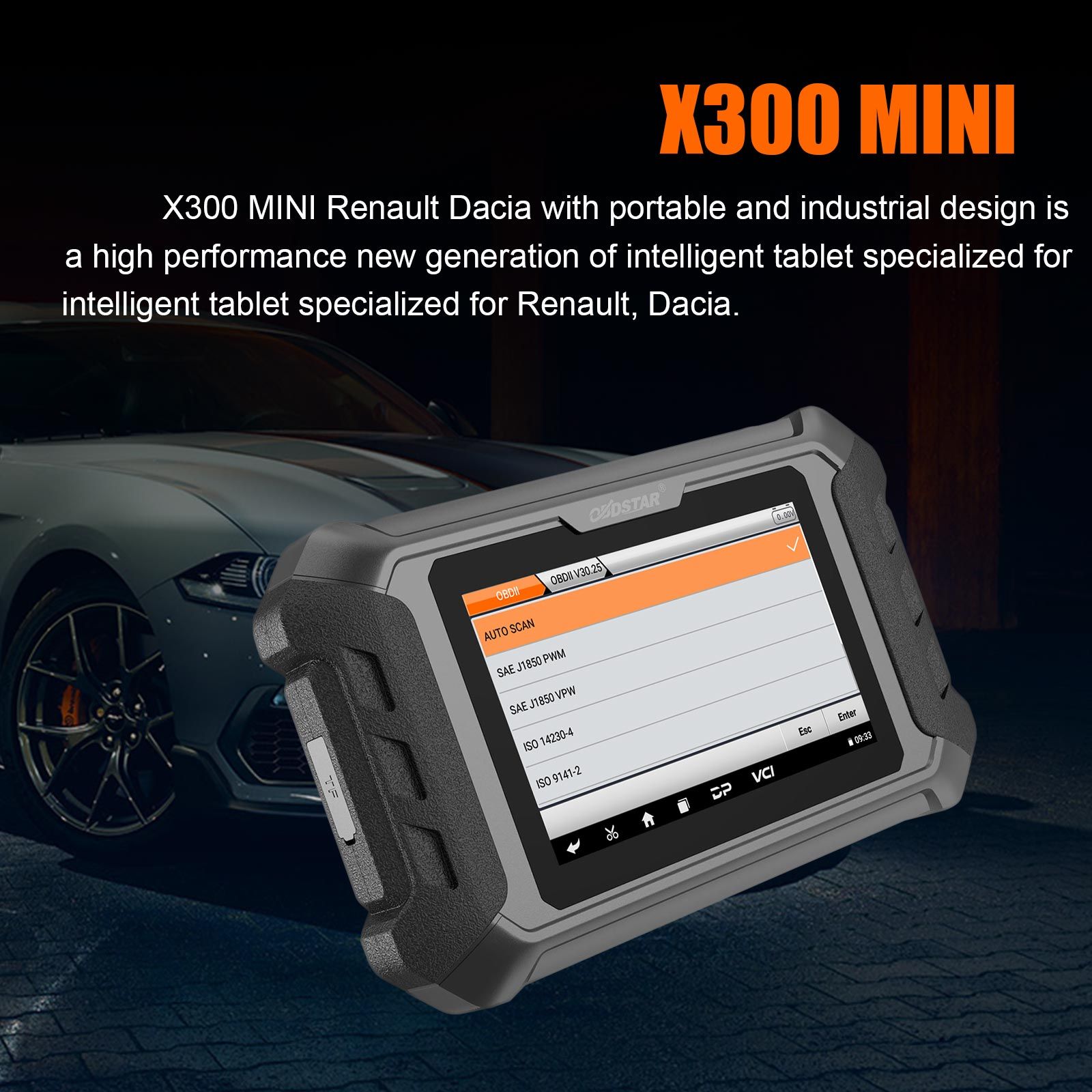 OBDSTAR X300 MINI pour le programmateur clé de Renault/Dacia et l'étalonnage de grappe