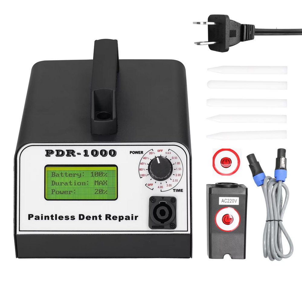 PDR-1000 Machine de réparation de dents sans peinture de voiture Appareil de réparation de dents de corps automatique Outil d'enlèvement de dents portable réglable temps / puissance
