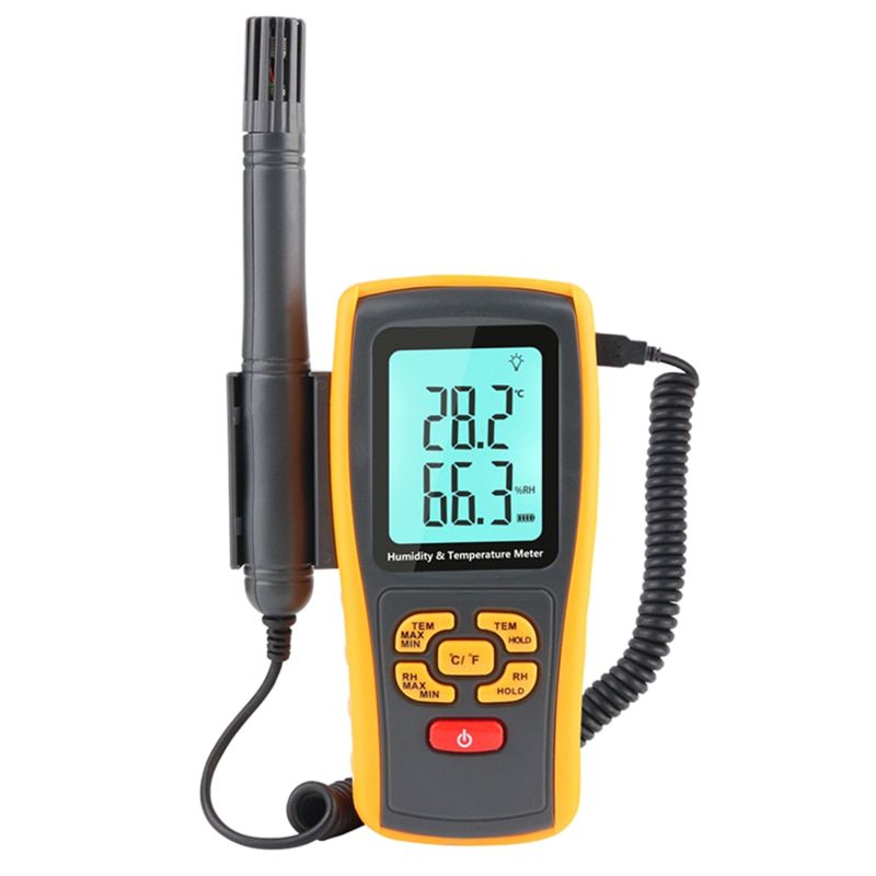 Thermomètre numérique industriel portatif hygromètre de type K thermocouple laboratoire température de l'air hygromètre C / F enregistreur de données USB