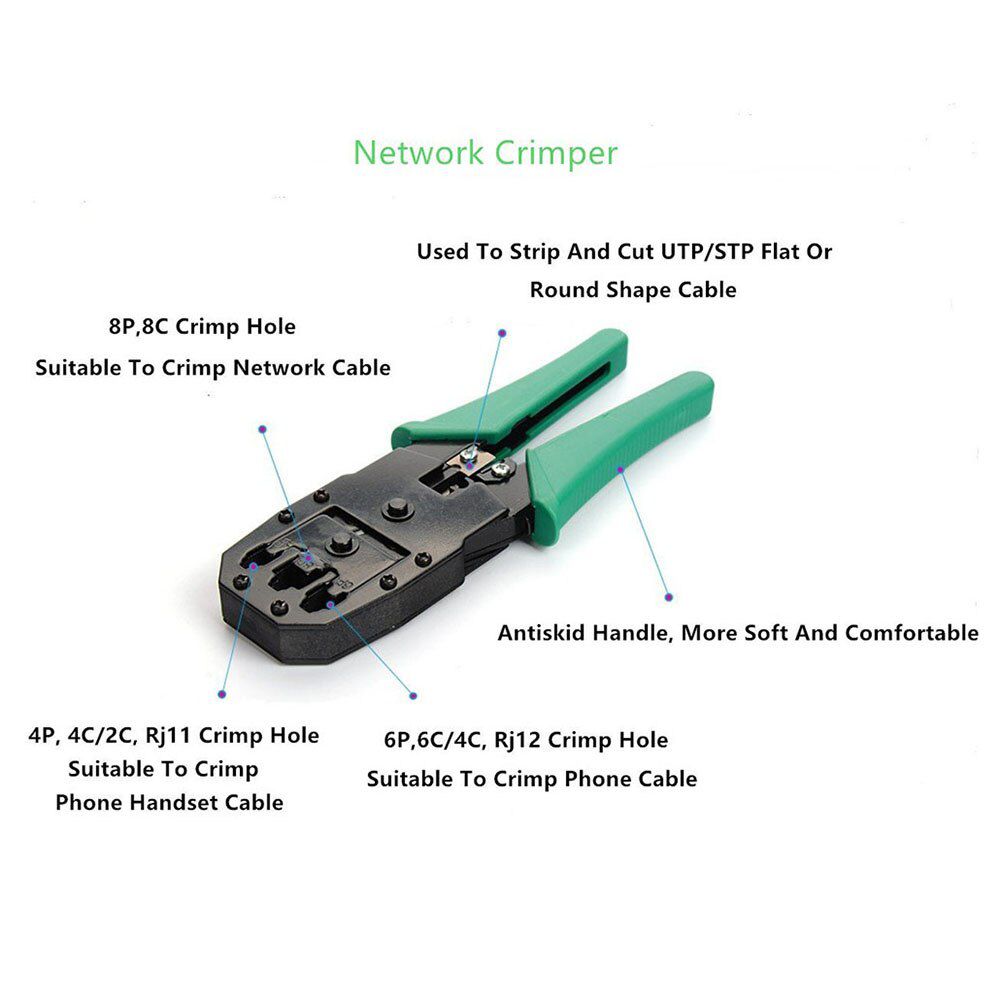 14 PCS / Set RJ45 RJ11 rj12 cat5 cat5e portable LAN Network Service Kit utp Cable tester and Clamp Clamp