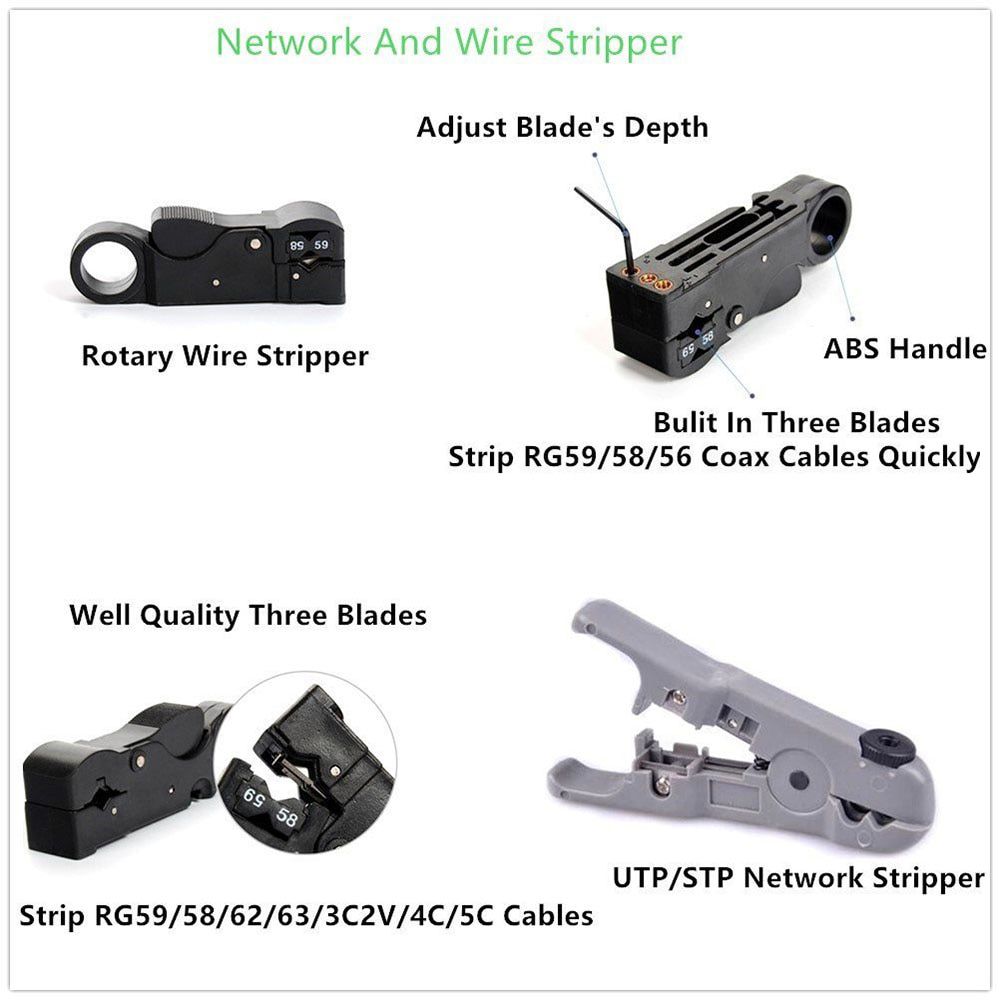 14 PCS / Set RJ45 RJ11 rj12 cat5 cat5e portable LAN Network Service Kit utp Cable tester and Clamp Clamp