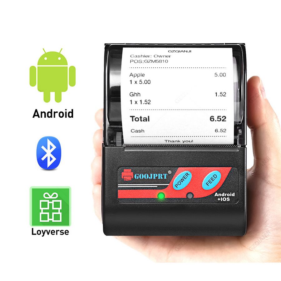 Reçu portable imprimante Bluetooth facture chaude imprimante taxi imprimante Android iOS Windows chargeur sans fil