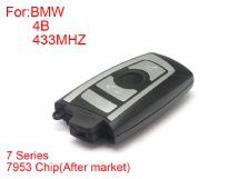 Touche à distance 4 bouton 433 MHz 7953 puce Silver side for BMW cas4f Platform Series 7
