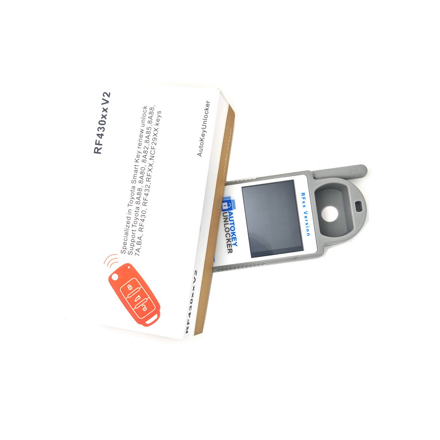 AutoKey Unlocker RF430xx V2 Outil d'initialisation de clé intelligente pour les clés de voiture de Toyota et Lexus Renouveller Support de débloquage des clés RF430 RF432 NCF29xx