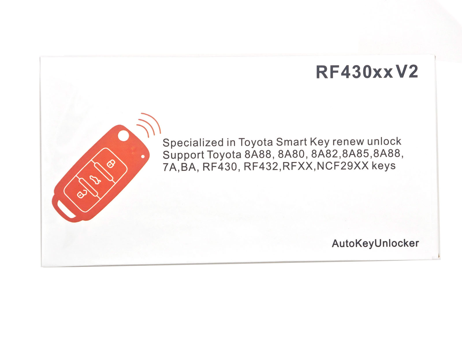 AutoKey Unlocker RF430xx V2 Outil d'initialisation de clé intelligente pour les clés de voiture de Toyota et Lexus Renouveller Support de débloquage des clés RF430 RF432 NCF29xx