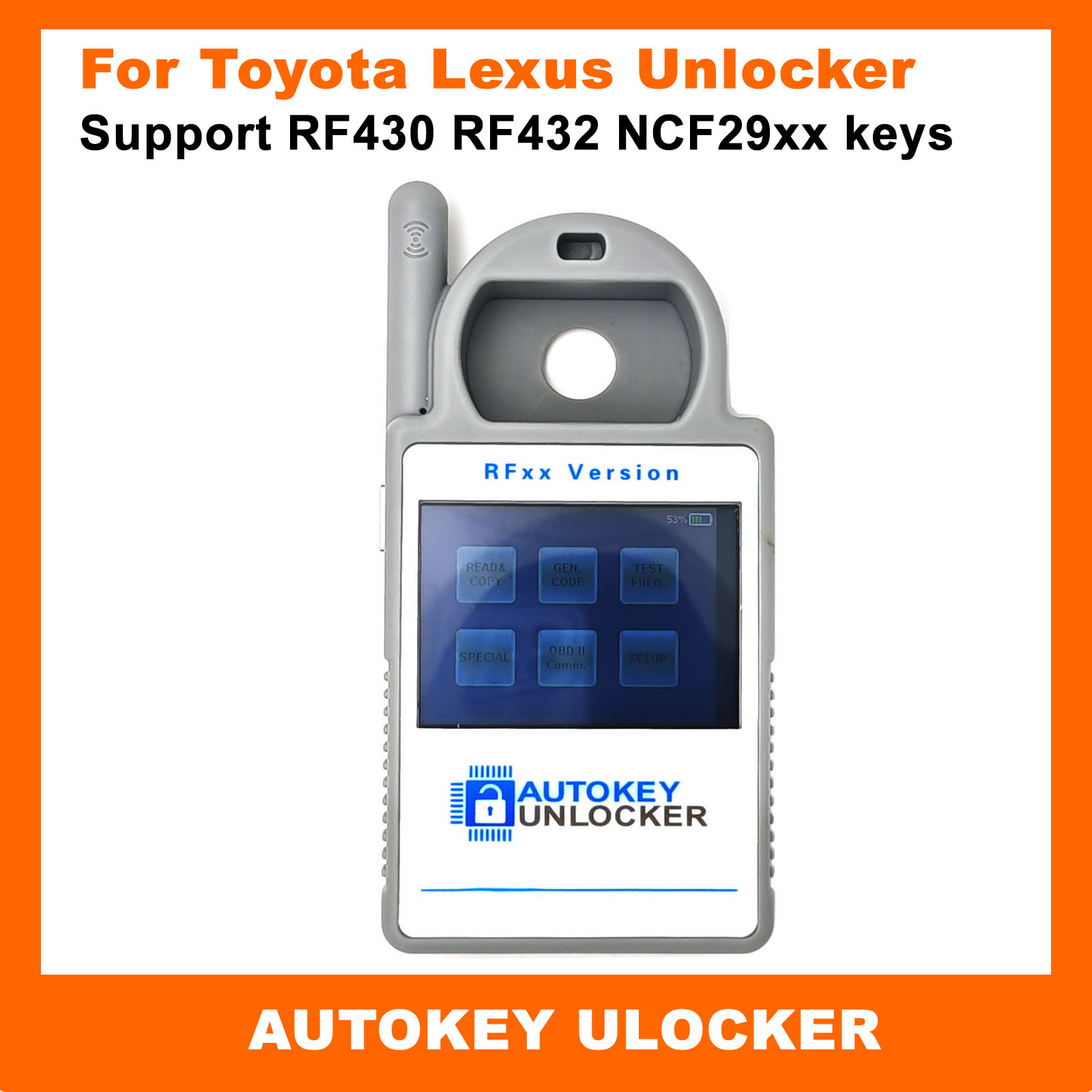 AutoKey Unlocker RF430xx V2 Outil d'initialisation de clé intelligente pour les clés de voiture de Toyota et Lexus Renouveller Support de débloquage des clés RF430 RF432 NCF29xx