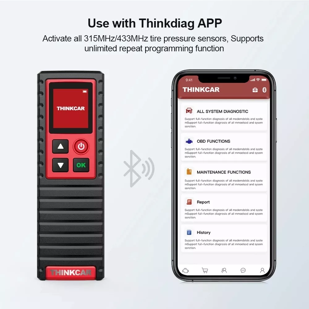 THINKCAR THINKTPMS G2 TPMS Outil de diagnostic de la pression des pneus de voiture active l'outil d'apprentissage de programmation du capteur 315/433MHz pour Thinktool