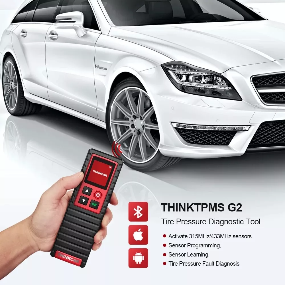 THINKCAR THINKTPMS G2 TPMS Outil de diagnostic de la pression des pneus de voiture active l'outil d'apprentissage de programmation du capteur 315/433MHz pour Thinktool