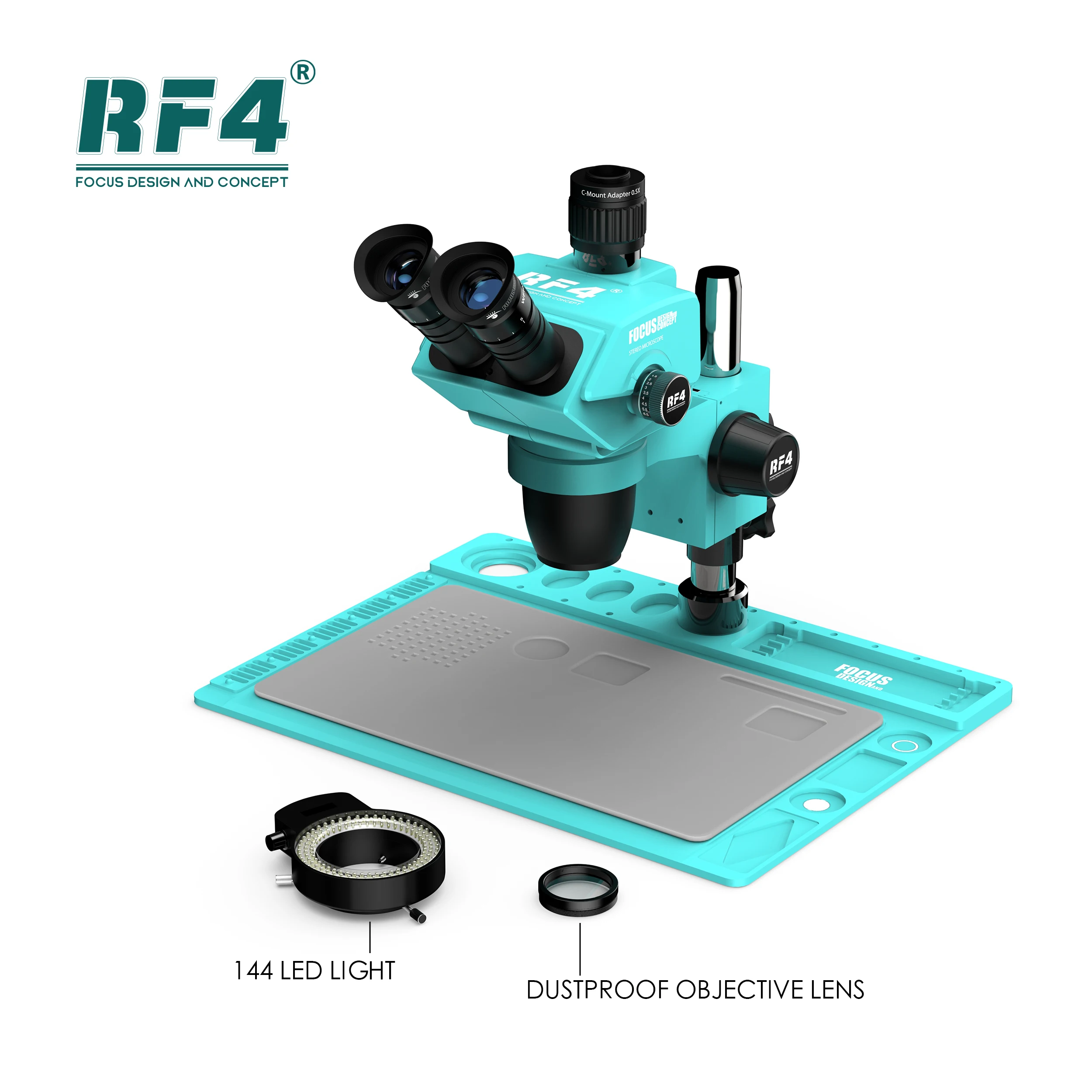 Large Base Nine-Speed Variable Magnification Locking Knob Microscope RF6565PROD2 Large Field Of Vision
