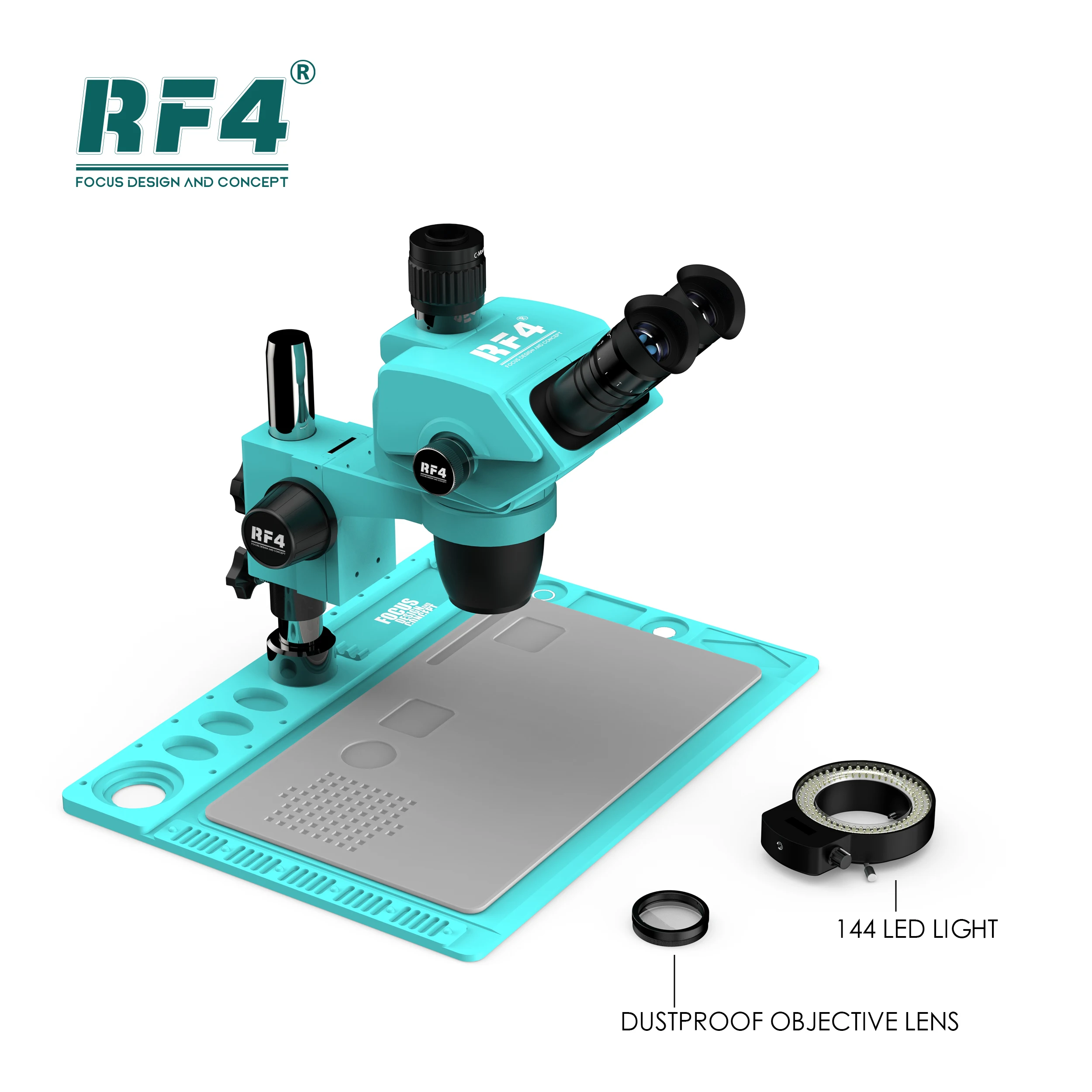 Large Base Nine-Speed Variable Magnification Locking Knob Microscope RF6565PROD2 Large Field Of Vision