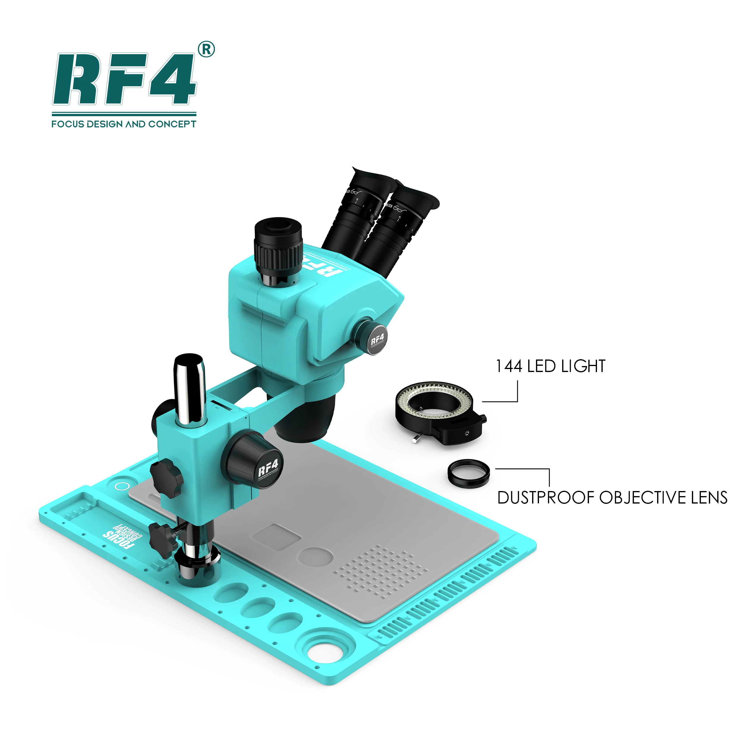 Large Base Nine-Speed Variable Magnification Locking Knob Microscope RF6565PROD2 Large Field Of Vision