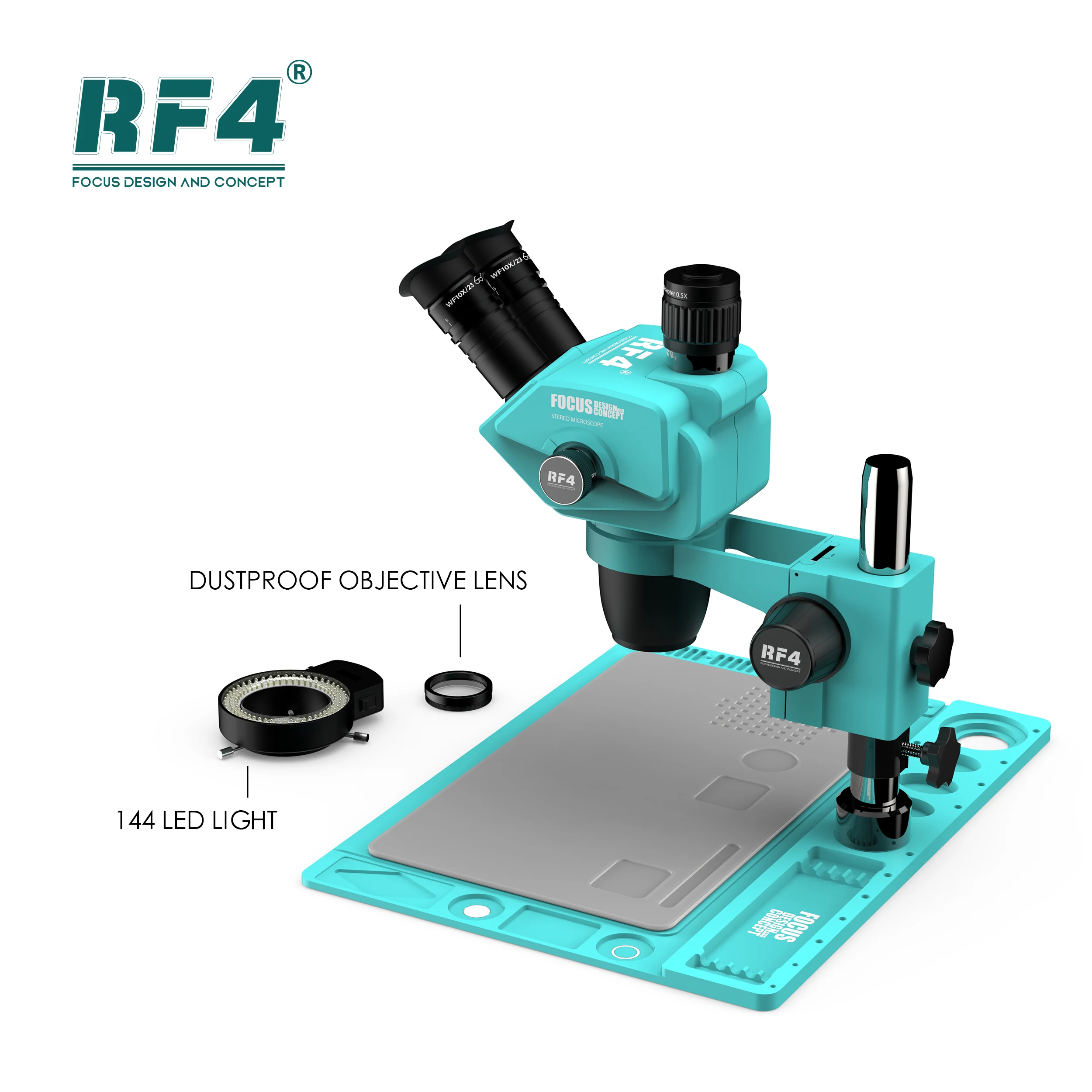 Large Base Nine-Speed Variable Magnification Locking Knob Microscope RF6565PROD2 Large Field Of Vision