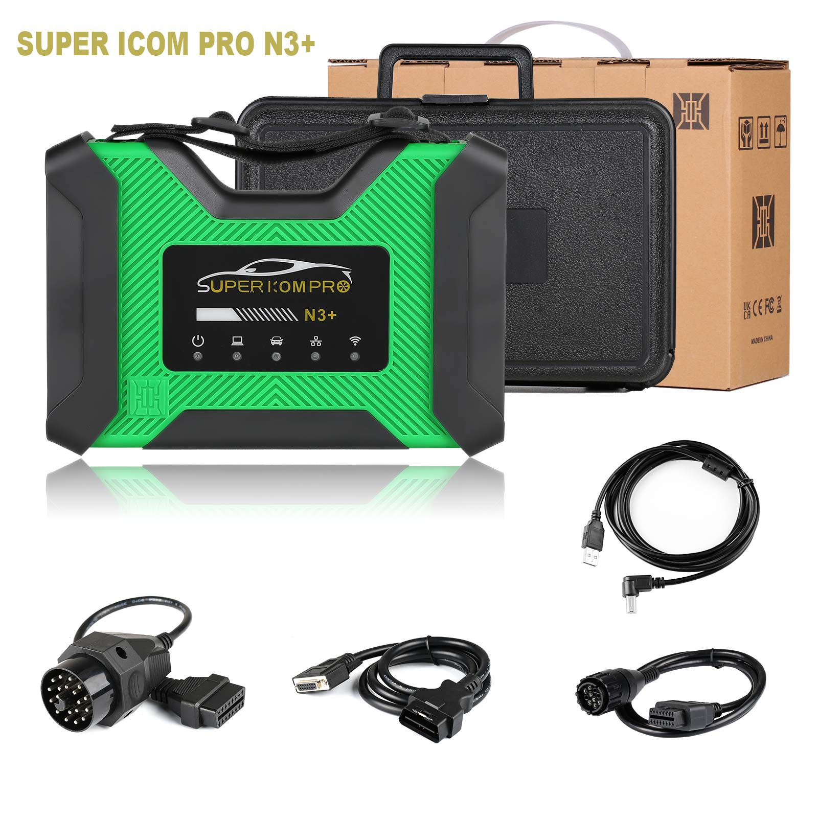 Boîte en plastique de configuration complète de BMW de Super ICOM Pro N3+ prend en charge DoIP J2534, connexion WiFi et USB