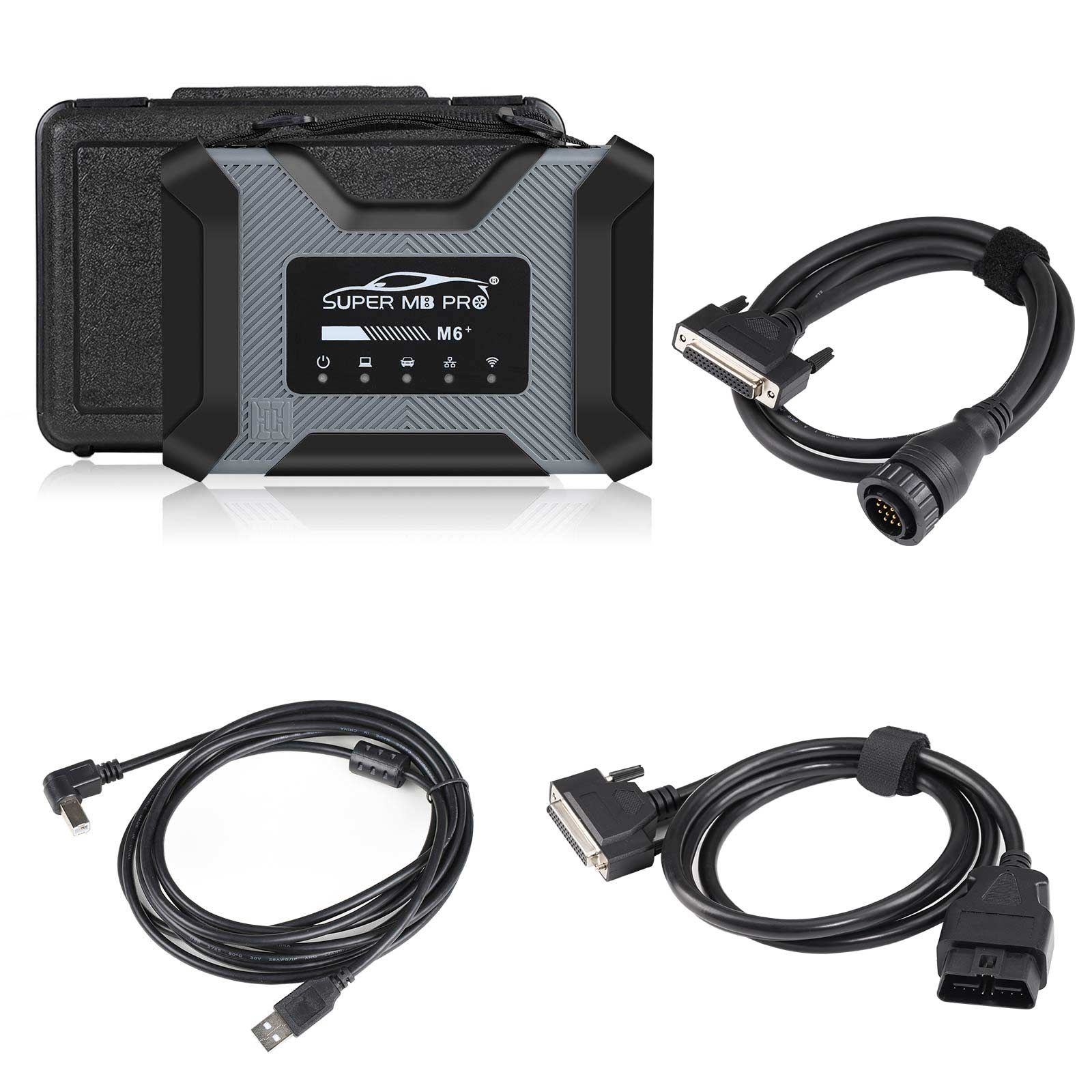 Super MB PRO M6+ pour les camions Benz diagnostique l'outil de diagnostic sans fil avec OBD2 câble 16pin + câble USB + câble 14pin