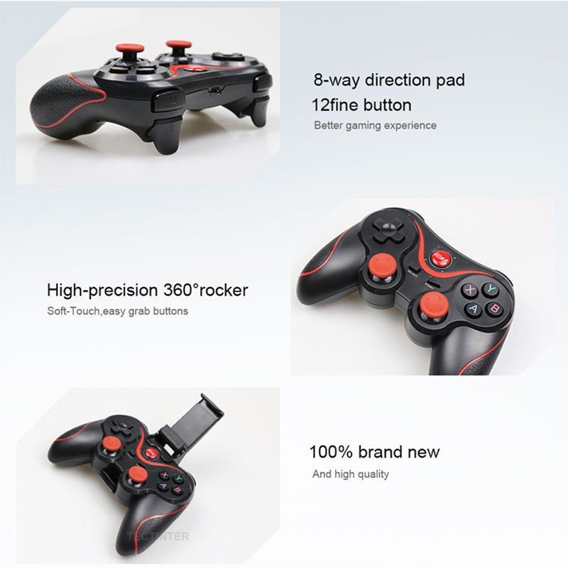 T3 X3 Wireless Game Handle Game Board PC Game Controller prend en charge Bluetooth bt3.0 joystick for Mobile Tablet TV Box Bracket