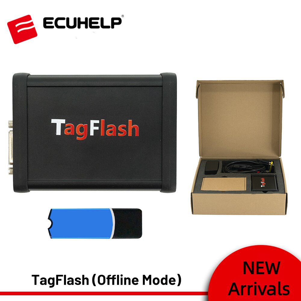 Le dernier programmeur d'ECU tagflash prend en charge le camion de voiture moto pleine lecture TCU Chip Tuning Tool obd / bench / Boot / BDM / JTAG mode