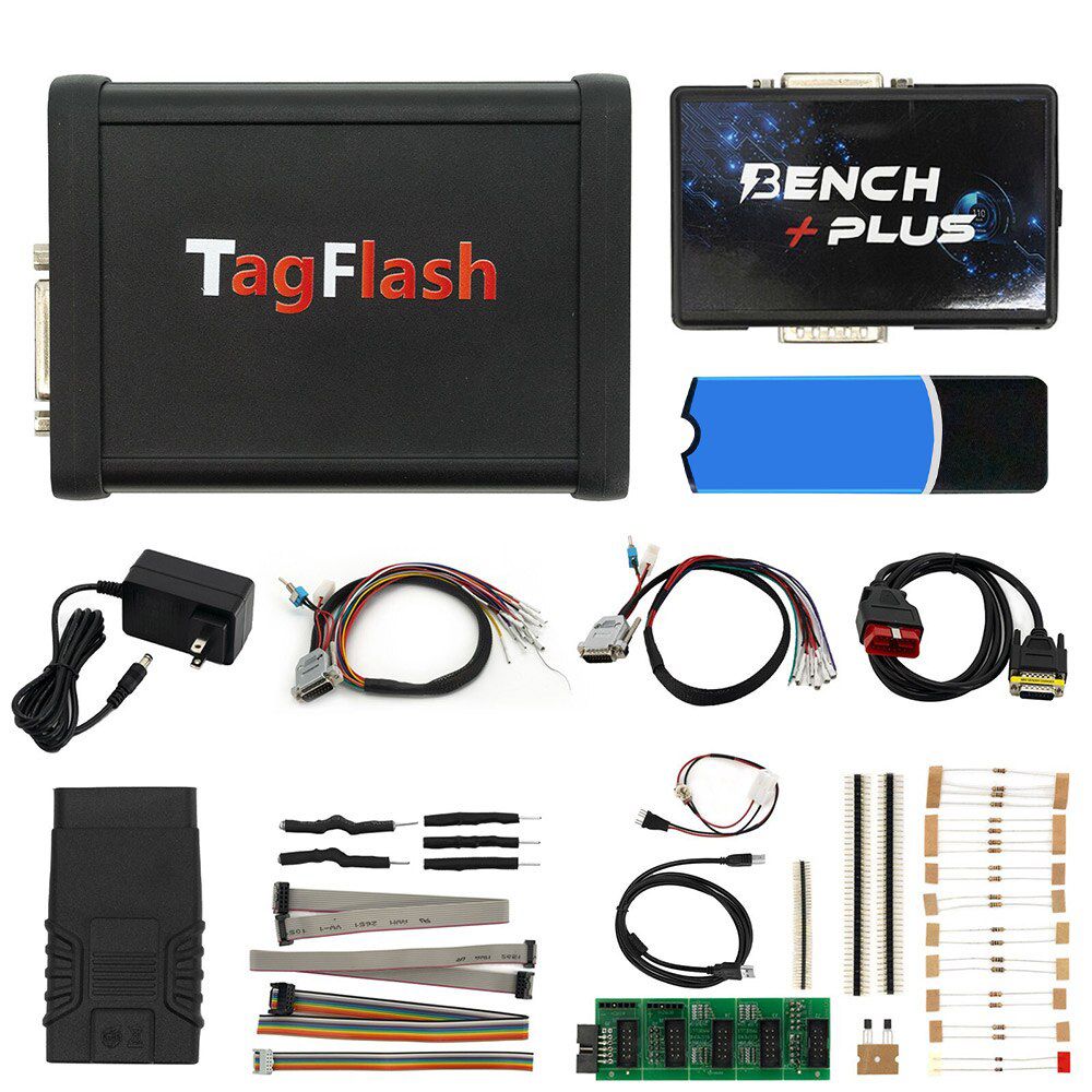 Le dernier programmeur d'ECU tagflash prend en charge le camion de voiture moto pleine lecture TCU Chip Tuning Tool obd / bench / Boot / BDM / JTAG mode