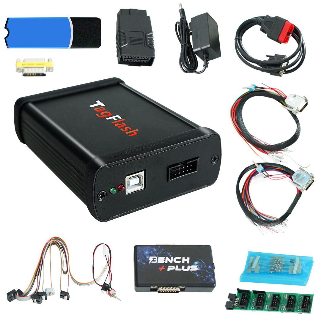 Le dernier programmeur d'ECU tagflash prend en charge le camion de voiture moto pleine lecture TCU Chip Tuning Tool obd / bench / Boot / BDM / JTAG mode