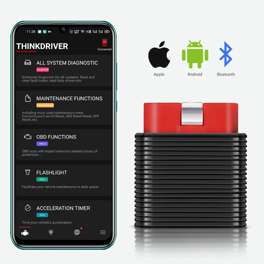 Thinkcar 2 Professional OBD2 autoscanner for iOS Android obd 2 Automotive Diagnostic code reader function is thinkdriver