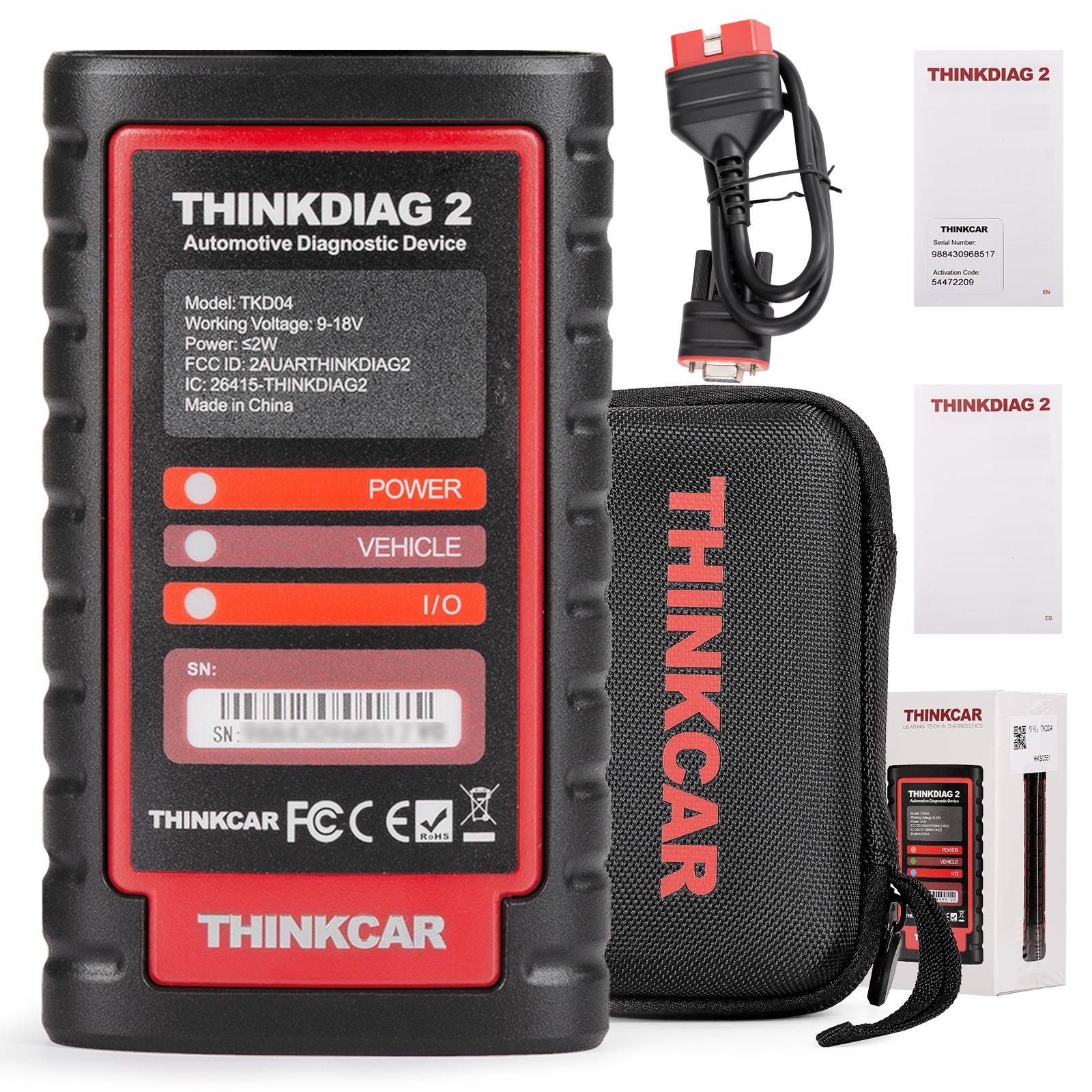 2025 THINKCAR Thinkdiag2 Outil de diagnostic bidirectionnel de tous les systèmes avec protocole CAN-FD Codage automatique de l'ECU VIN 15+ Fonctions de réinitialisation Un an Mise à jour gratuite