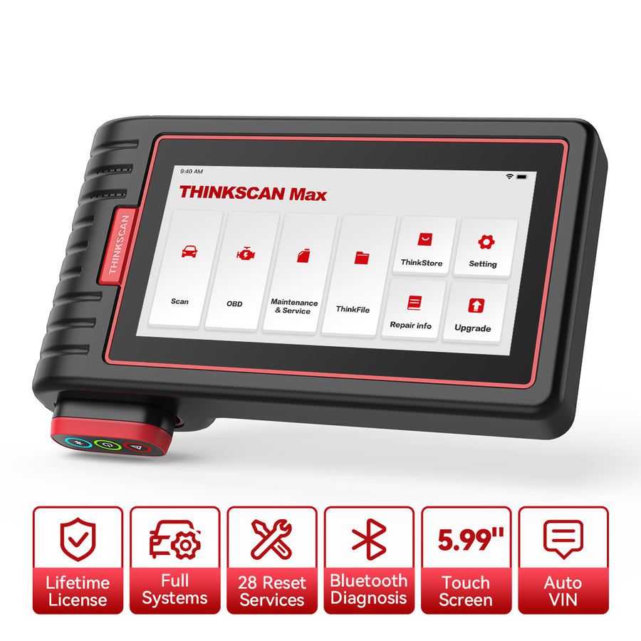 THINKCAR ThinkScan Max All System Scanner de diagnostic de voiture avec 28 fonctions de maintenance Mise à jour gratuite à vie