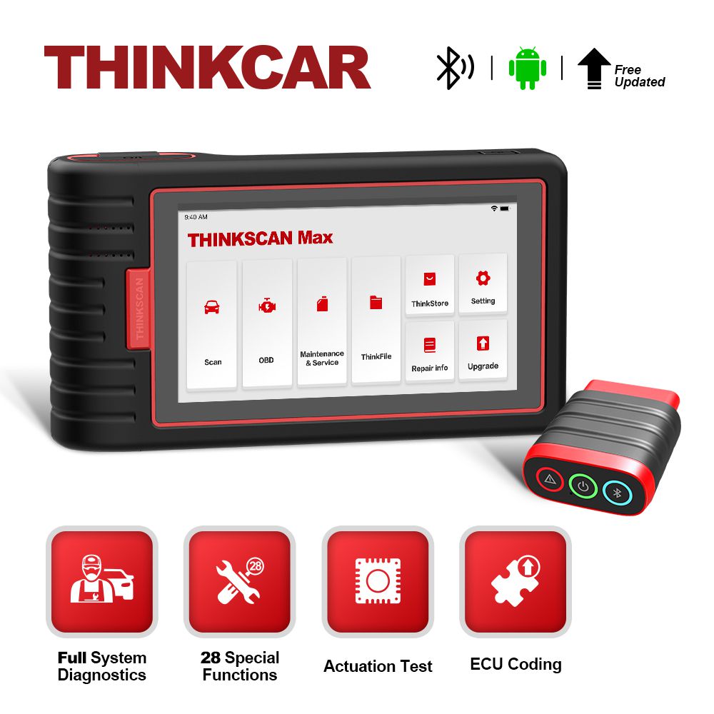 Thinkcar thinkscan Max système complet OBD2 Diagnostic Scanner 28 réinitialiser le service Dual test scanner crp909e