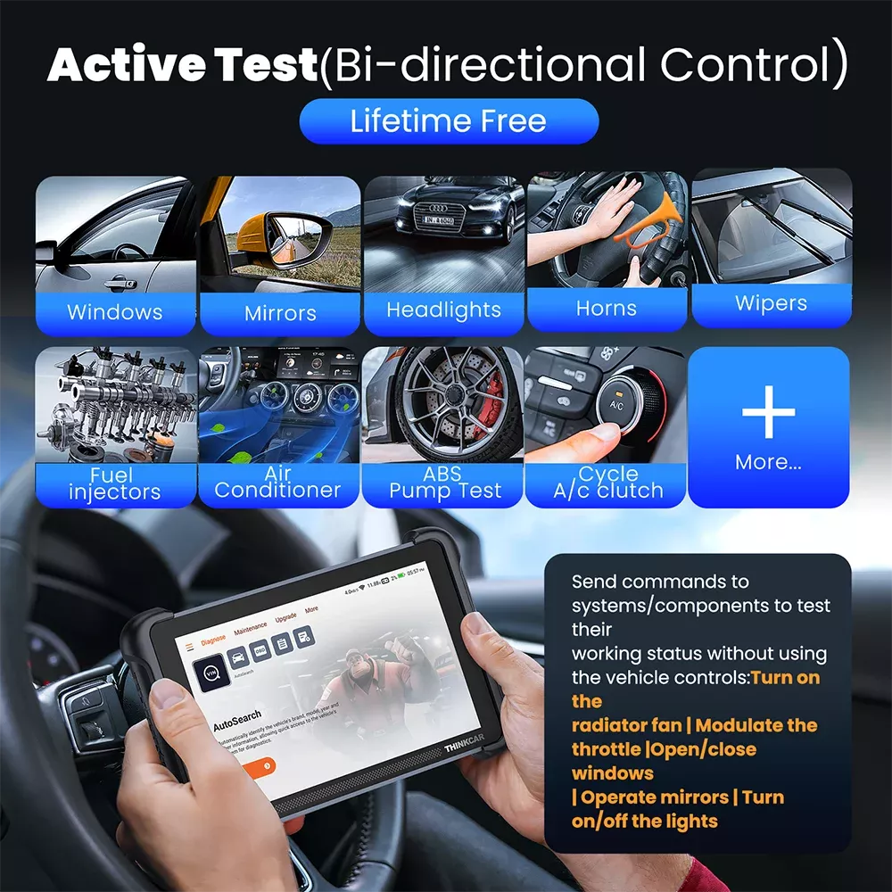 THINKCAR THINKSCAN 689BT outil de diagnostic de voiture professionnel CANFD DOIP Codage bidirectionnel de l'ECU 34 Réinitialiser le scanner Obd2 complet du système