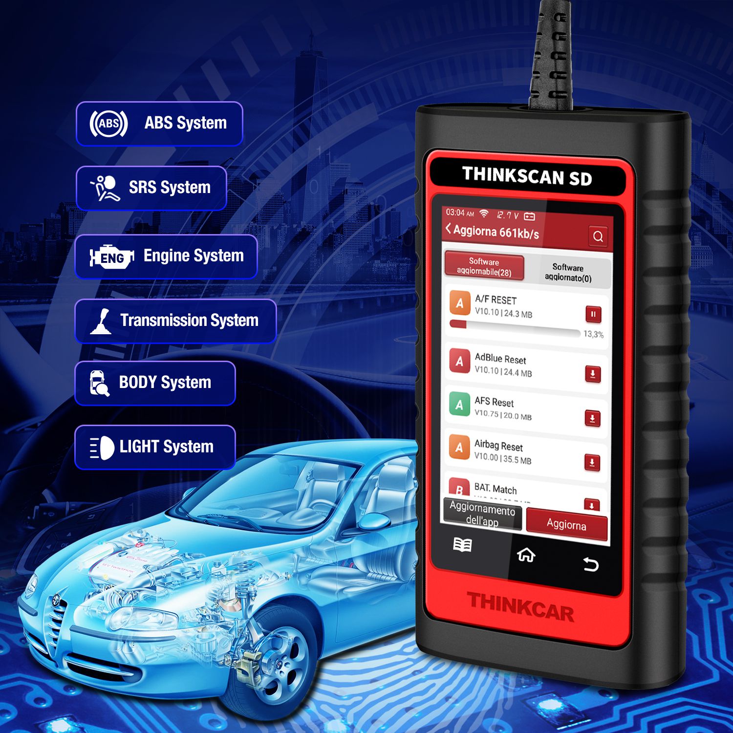 Thinkcar thinkscan SD2 OBD2 Automotive scanner ABS SRS Professional Diagnosis Tool full System Free Update code reader