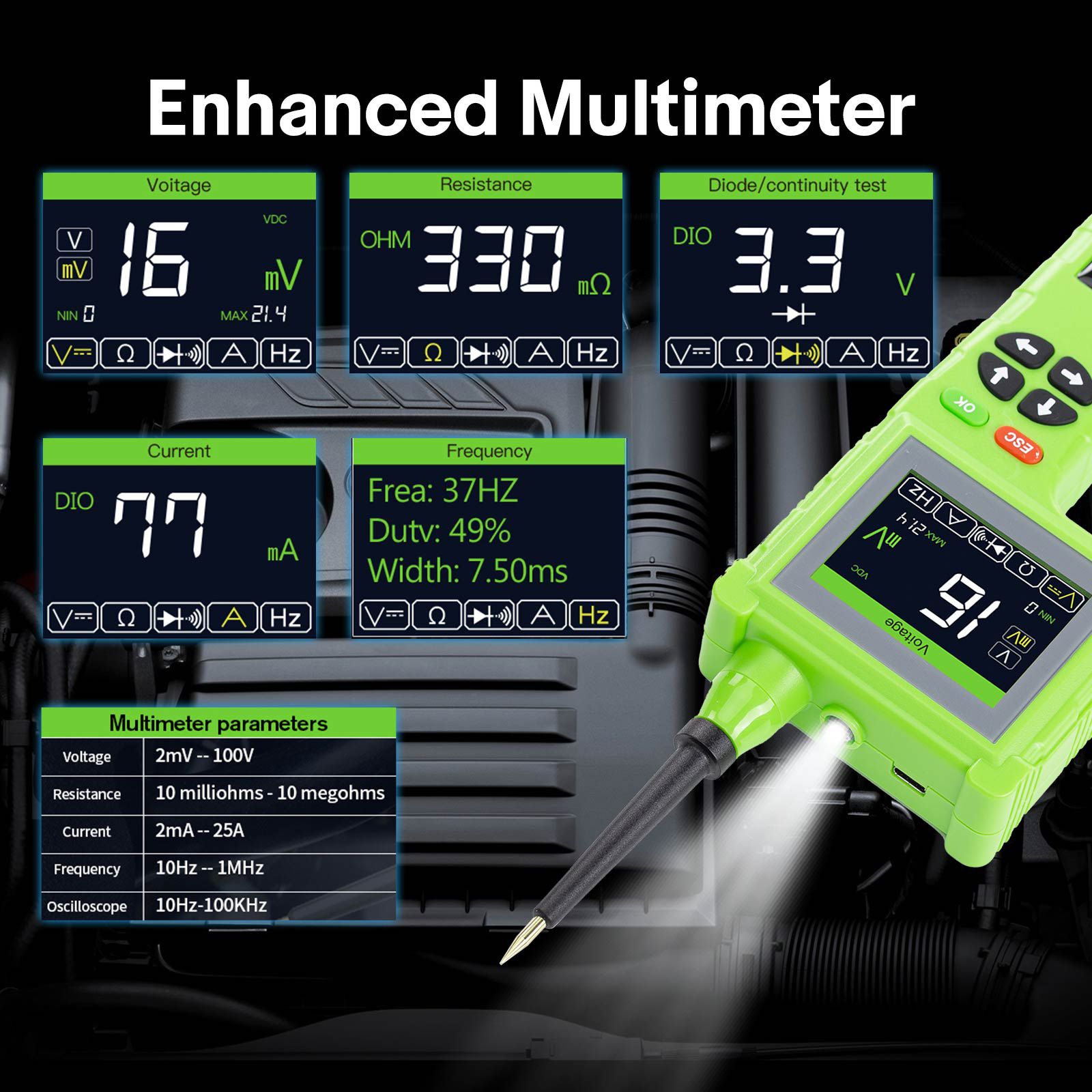 TOPDIAG P200 Pro P200Pro Détecteurs de circuit intelligents de nouvelle génération pour tous les 9V-48V pour bateau de camion de voiture